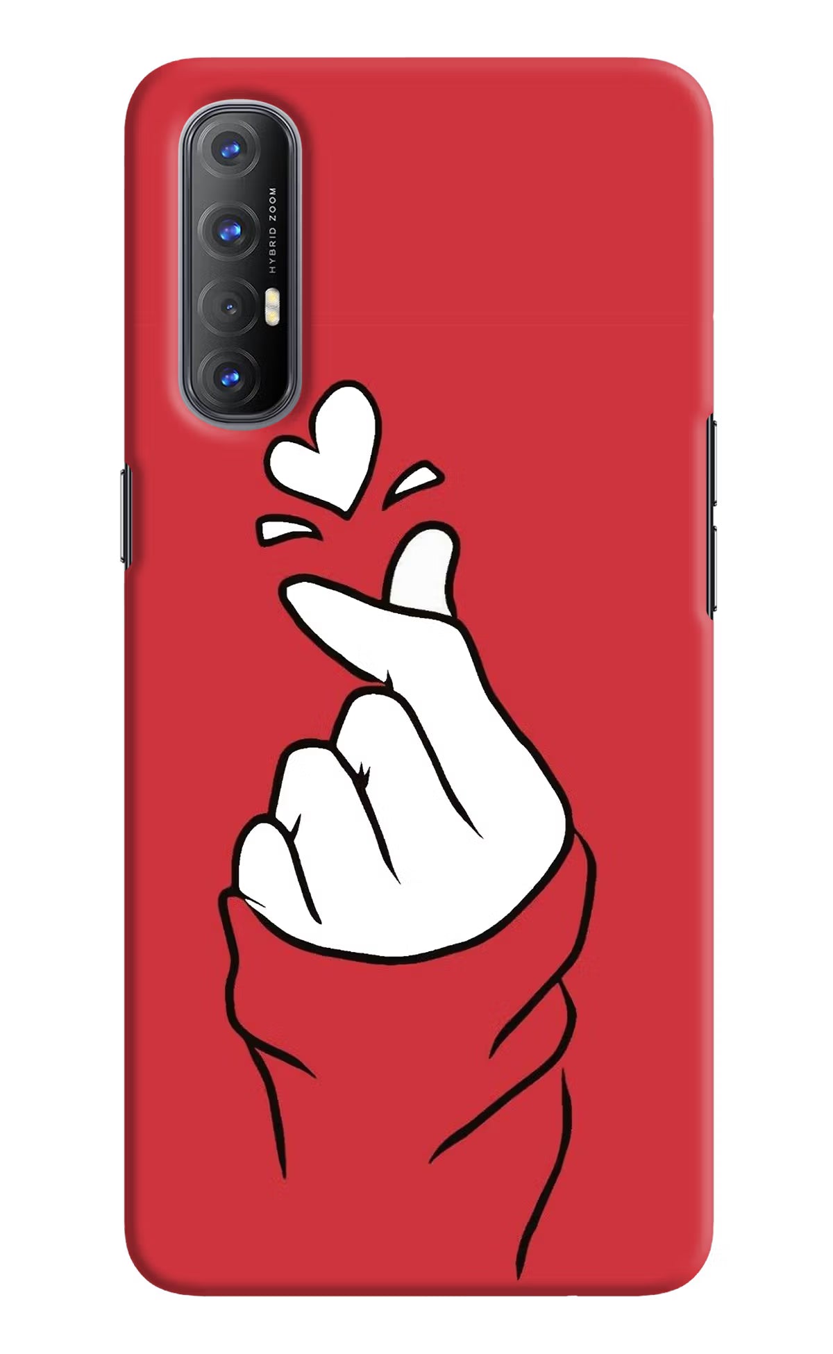 Korean Love Sign Oppo Reno3 Pro Back Cover - Korean Love Sign Oppo Reno3 Pro Hard Case Back Cover by Casekaro Korean Love Sign Oppo Reno3 Pro Hard Case Back Cover by Casekaro