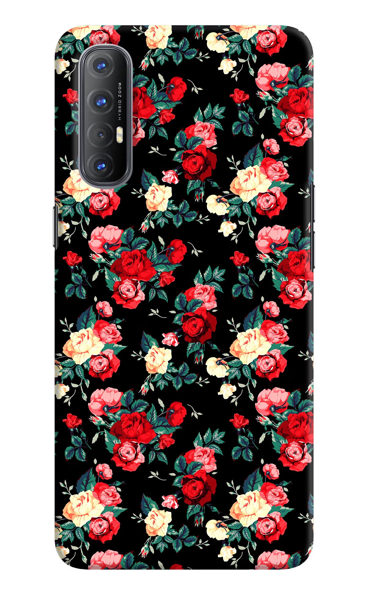 Rose Pattern Oppo Reno3 Pro Back Cover - Rose Pattern Oppo Reno3 Pro Hard Case Back Cover by Casekaro Rose Pattern Oppo Reno3 Pro Hard Case Back Cover by Casekaro