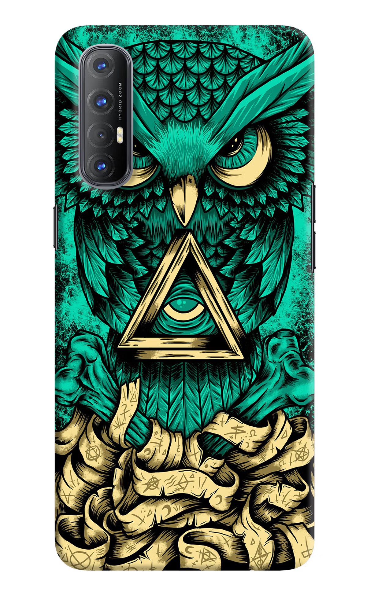 Green Owl Oppo Reno3 Pro Back Cover - Green Owl Oppo Reno3 Pro Hard Case Back Cover by Casekaro Green Owl Oppo Reno3 Pro Hard Case Back Cover by Casekaro