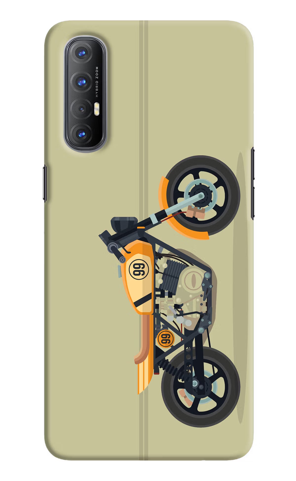 Vertical Speedster Oppo Reno3 Pro Back Cover - Vertical Speedster Oppo Reno3 Pro Hard Case Back Cover by Casekaro Vertical Speedster Oppo Reno3 Pro Hard Case Back Cover by Casekaro
