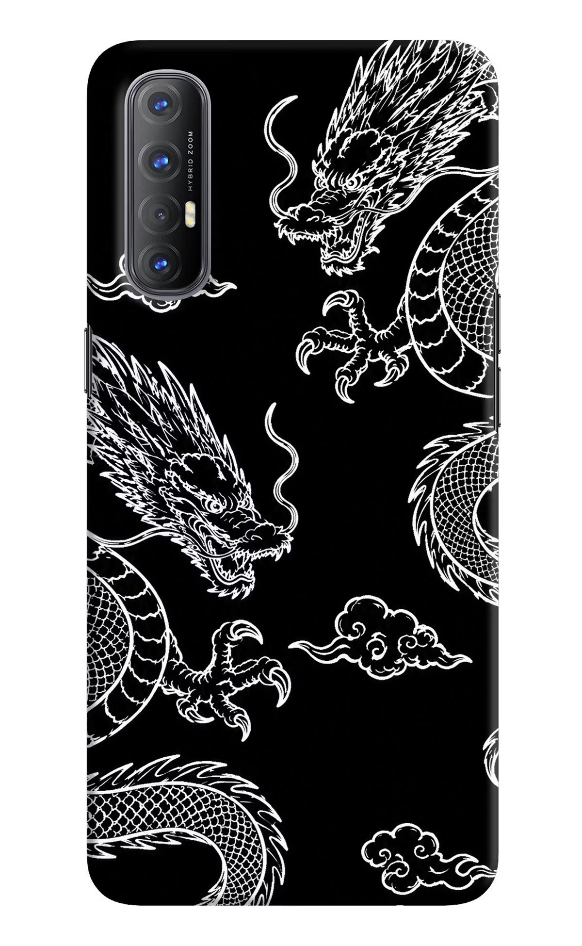 Twin Dragons Oppo Reno3 Pro Back Cover - Twin Dragons Oppo Reno3 Pro Hard Case Back Cover by Casekaro Twin Dragons Oppo Reno3 Pro Hard Case Back Cover by Casekaro