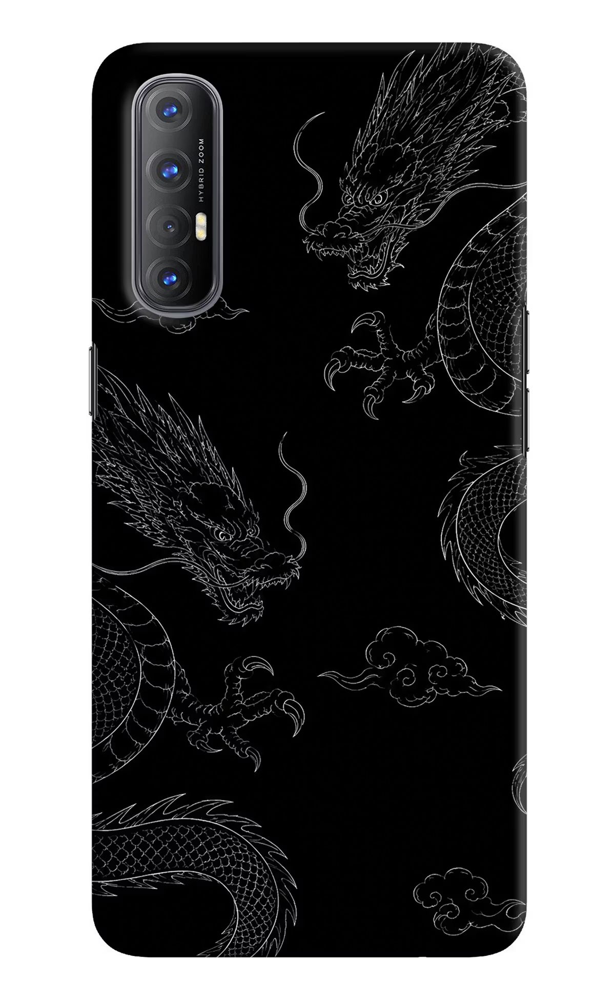 Twin Dragons Oppo Reno3 Pro Back Cover - Twin Dragons Oppo Reno3 Pro Hard Case Back Cover by Casekaro Twin Dragons Oppo Reno3 Pro Hard Case Back Cover by Casekaro