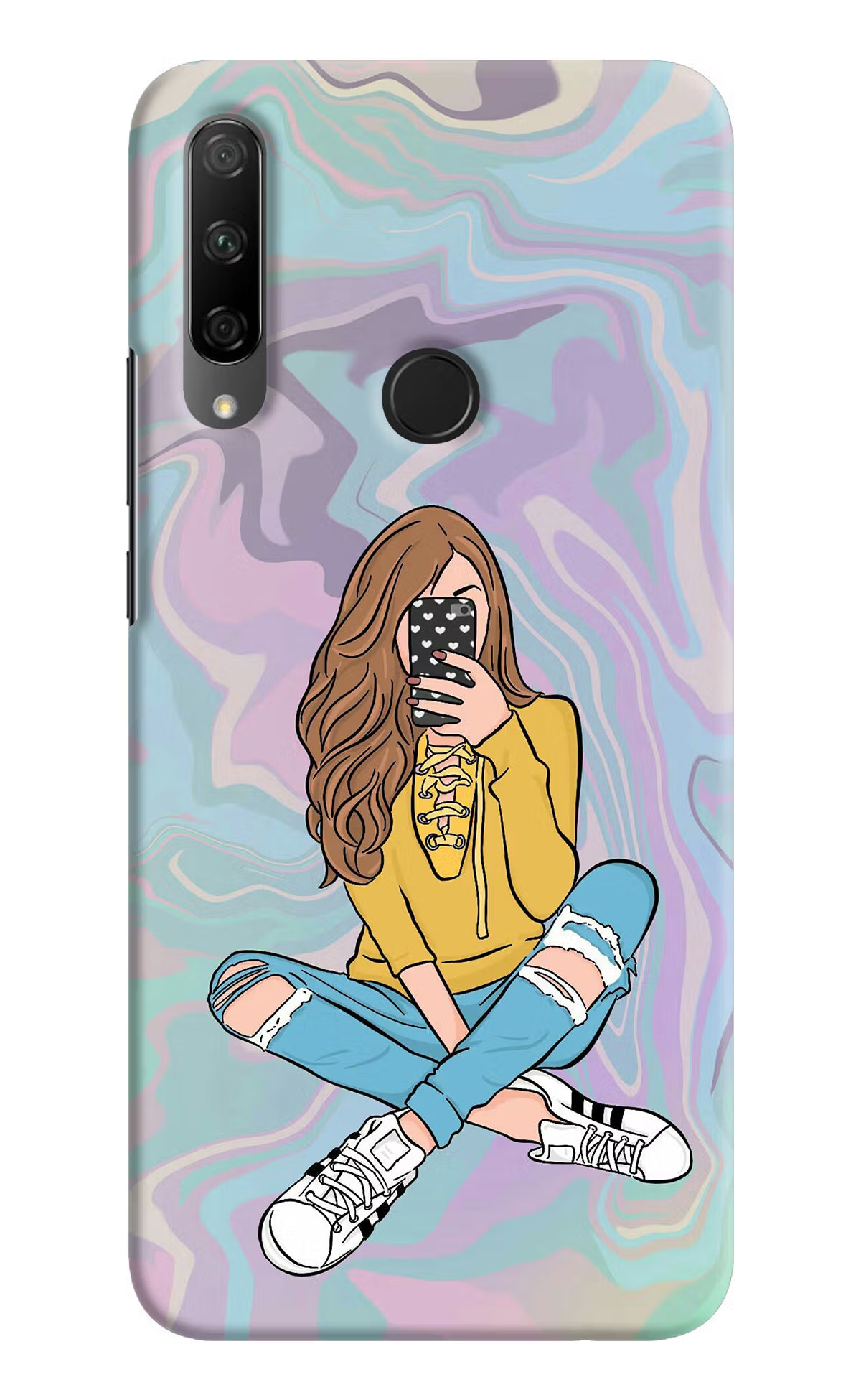 Selfie Girl Honor 9X Back Cover - Selfie Girl Honor 9X Hard Case Back Cover by Casekaro Selfie Girl Honor 9X Hard Case Back Cover by Casekaro