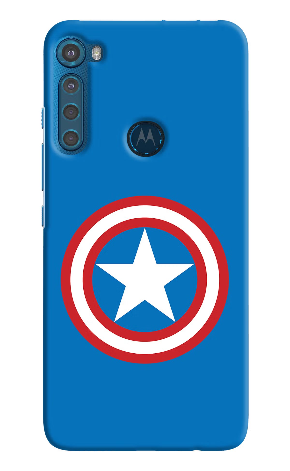 Captain America Logo Motorola One Fusion Plus Back Cover - Captain America Logo Motorola One Fusion Plus Hard Case Back Cover by Casekaro Captain America Logo Motorola One Fusion Plus Hard Case Back Cover by Casekaro