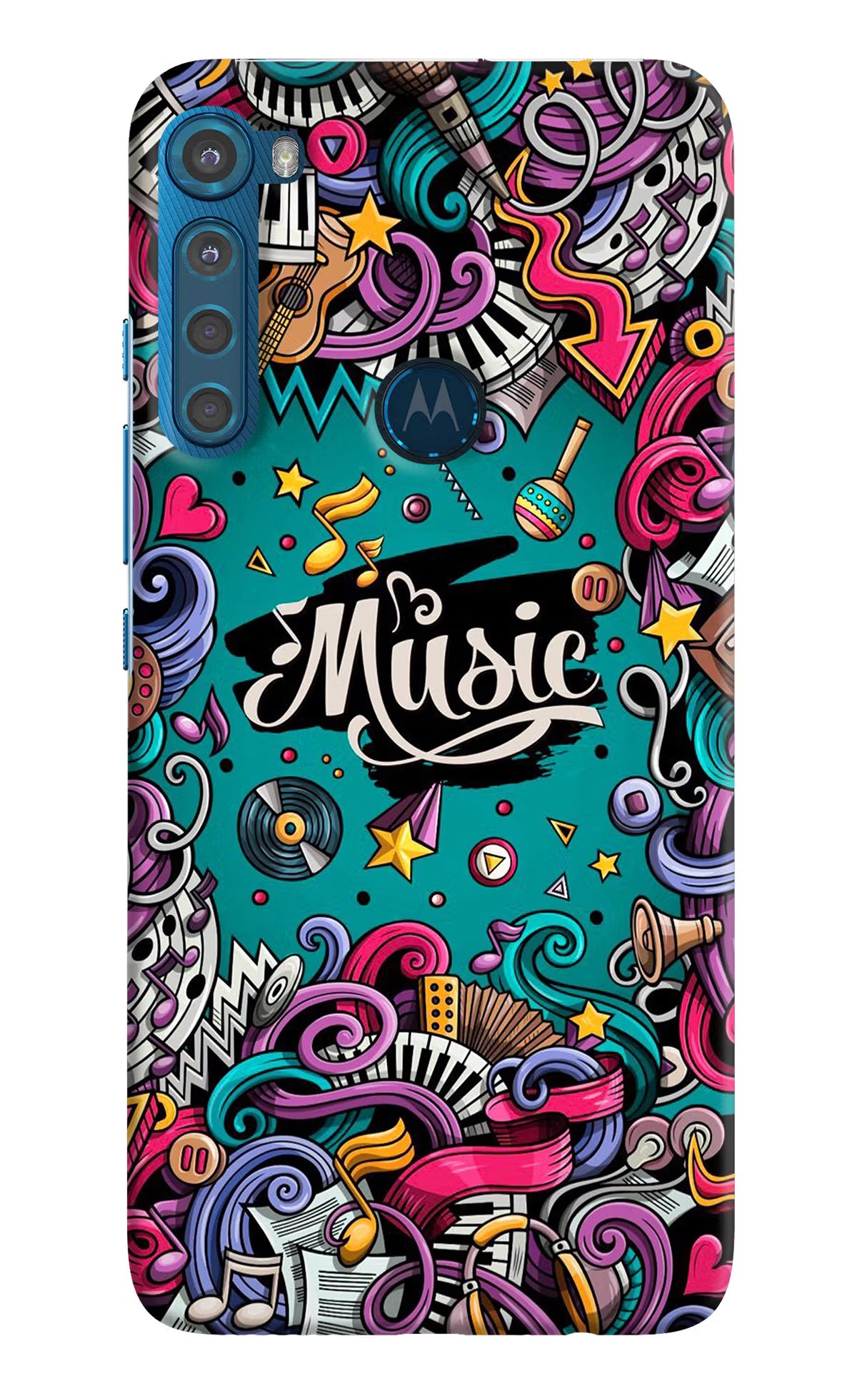 Music Graffiti Motorola One Fusion Plus Back Cover - Music Graffiti Motorola One Fusion Plus Hard Case Back Cover by Casekaro Music Graffiti Motorola One Fusion Plus Hard Case Back Cover by Casekaro