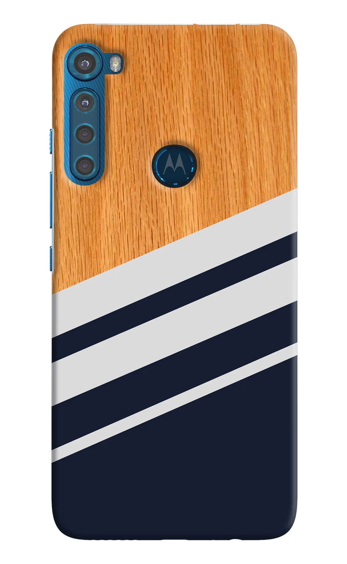 Blue and white wooden Motorola One Fusion Plus Back Cover - Blue and white wooden Motorola One Fusion Plus Hard Case Back Cover by Casekaro Blue and white wooden Motorola One Fusion Plus Hard Case Back Cover by Casekaro