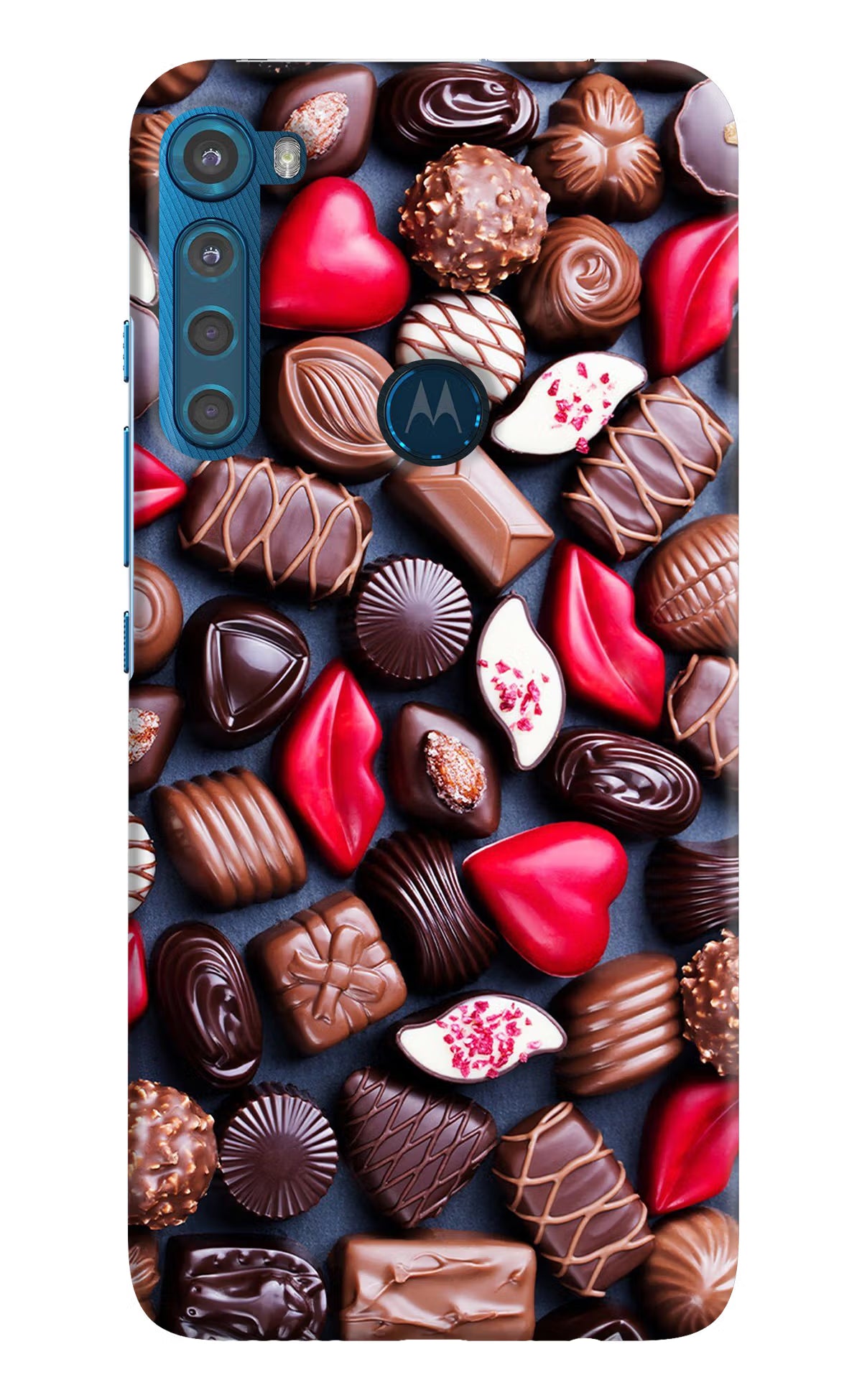 Chocolates Motorola One Fusion Plus Back Cover - Chocolates Motorola One Fusion Plus Hard Case Back Cover by Casekaro Chocolates Motorola One Fusion Plus Hard Case Back Cover by Casekaro