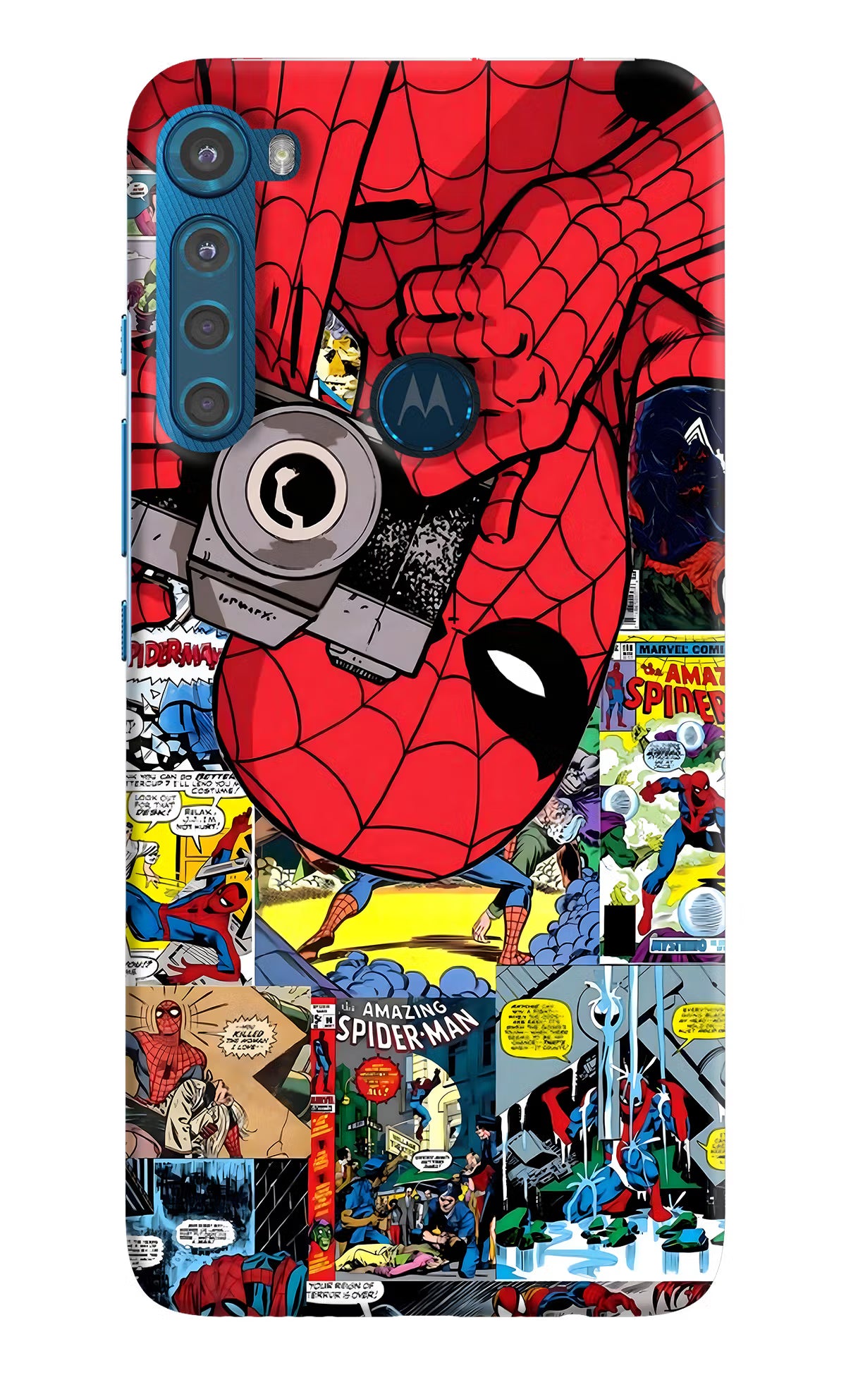 Spider Man Motorola One Fusion Plus Back Cover - Spider Man Motorola One Fusion Plus Hard Case Back Cover by Casekaro Spider Man Motorola One Fusion Plus Hard Case Back Cover by Casekaro