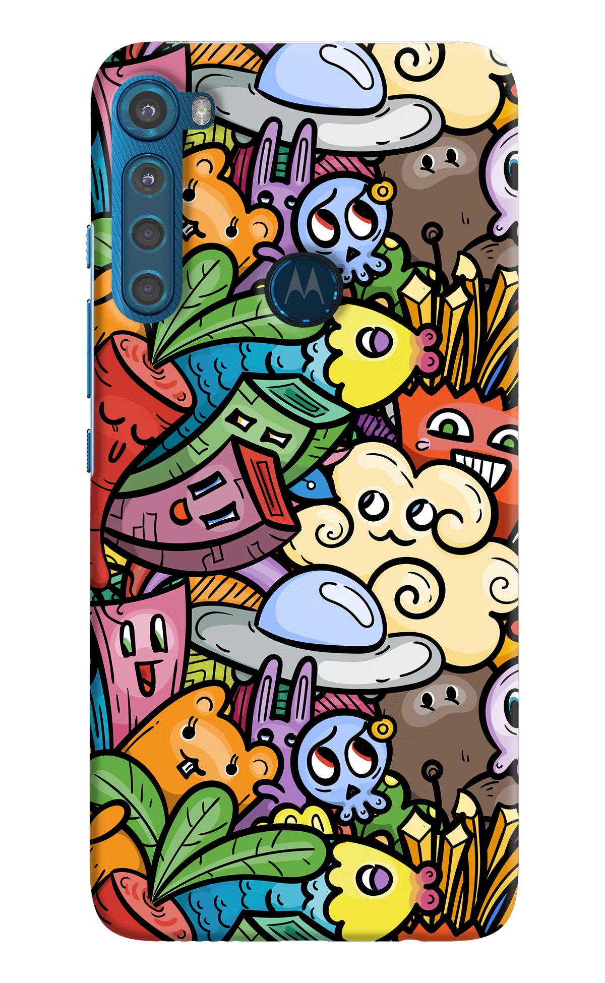 Veggie Doodle Motorola One Fusion Plus Back Cover - Veggie Doodle Motorola One Fusion Plus Hard Case Back Cover by Casekaro Veggie Doodle Motorola One Fusion Plus Hard Case Back Cover by Casekaro