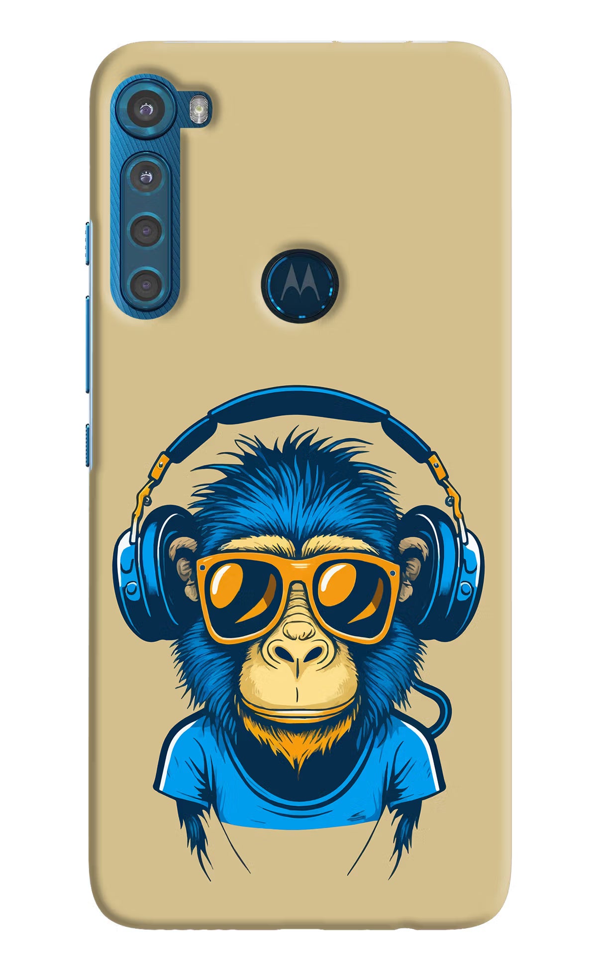Monkey Headphone Motorola One Fusion Plus Back Cover - Monkey Headphone Motorola One Fusion Plus Hard Case Back Cover by Casekaro Monkey Headphone Motorola One Fusion Plus Hard Case Back Cover by Casekaro