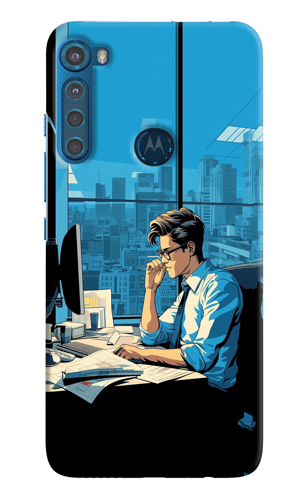 Focused Hustler (AI Generated) Motorola One Fusion Plus Back Cover - Focused Hustler (AI Generated) Motorola One Fusion Plus Hard Case Back Cover by Casekaro Focused Hustler (AI Generated) Motorola One Fusion Plus Hard Case Back Cover by Casekaro