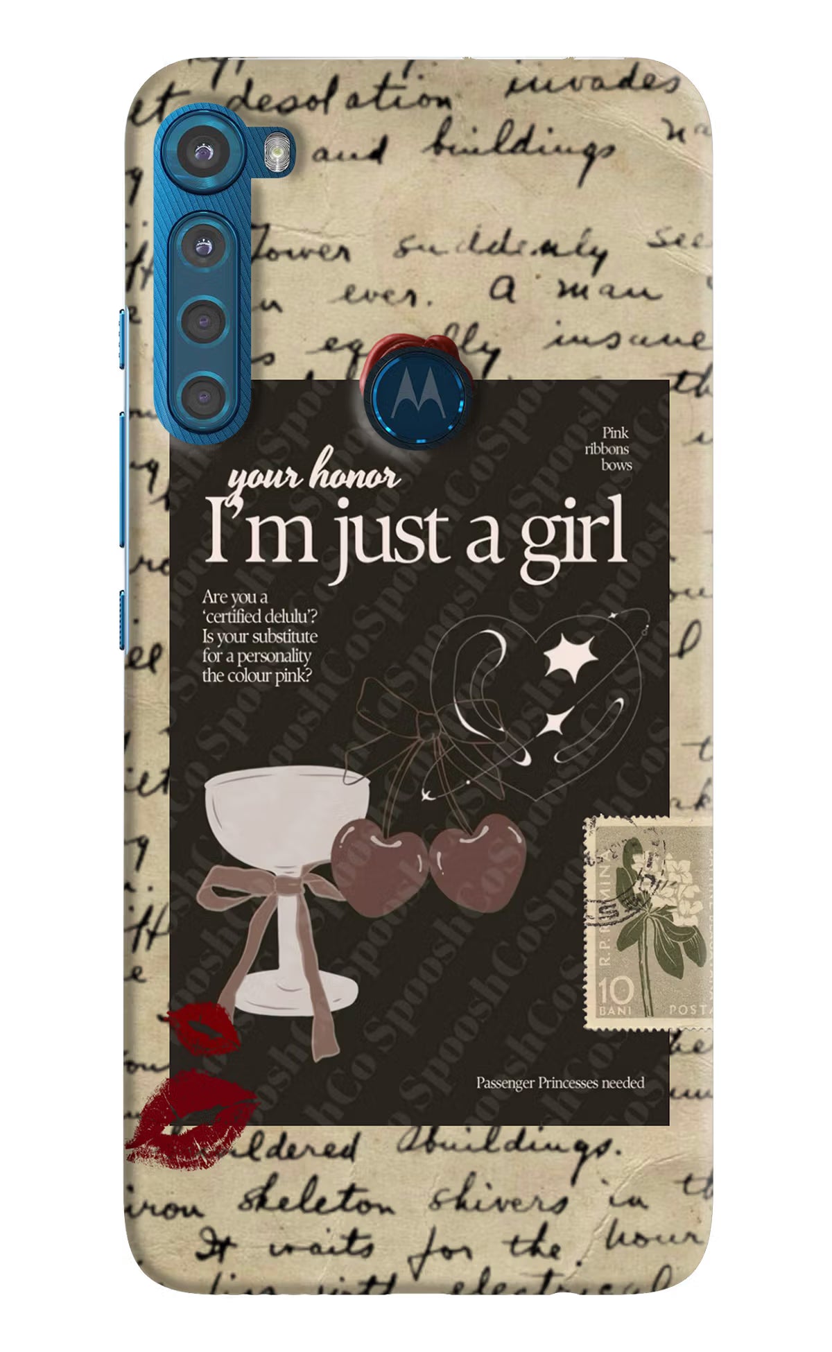 I am just a girl Motorola One Fusion Plus Back Cover - I am just a girl Motorola One Fusion Plus Hard Case Back Cover by Casekaro I am just a girl Motorola One Fusion Plus Hard Case Back Cover by Casekaro