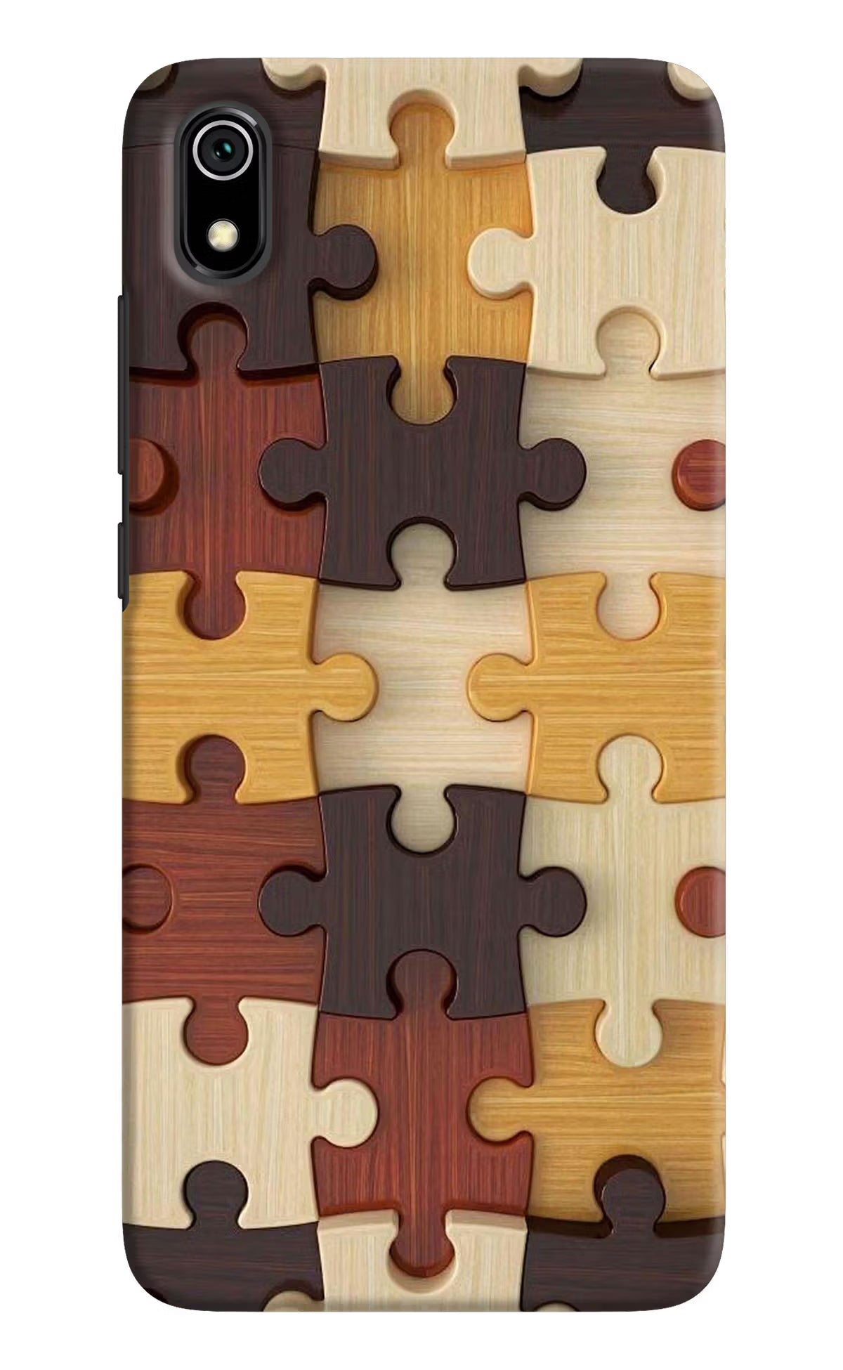 Wooden Puzzle Redmi 7A Back Cover - Wooden Puzzle Redmi 7A Hard Case Back Cover by Casekaro Wooden Puzzle Redmi 7A Hard Case Back Cover by Casekaro