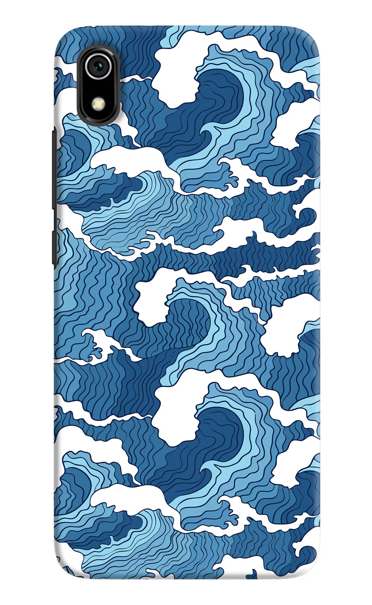 Blue Waves Redmi 7A Back Cover - Blue Waves Redmi 7A Hard Case Back Cover by Casekaro Blue Waves Redmi 7A Hard Case Back Cover by Casekaro