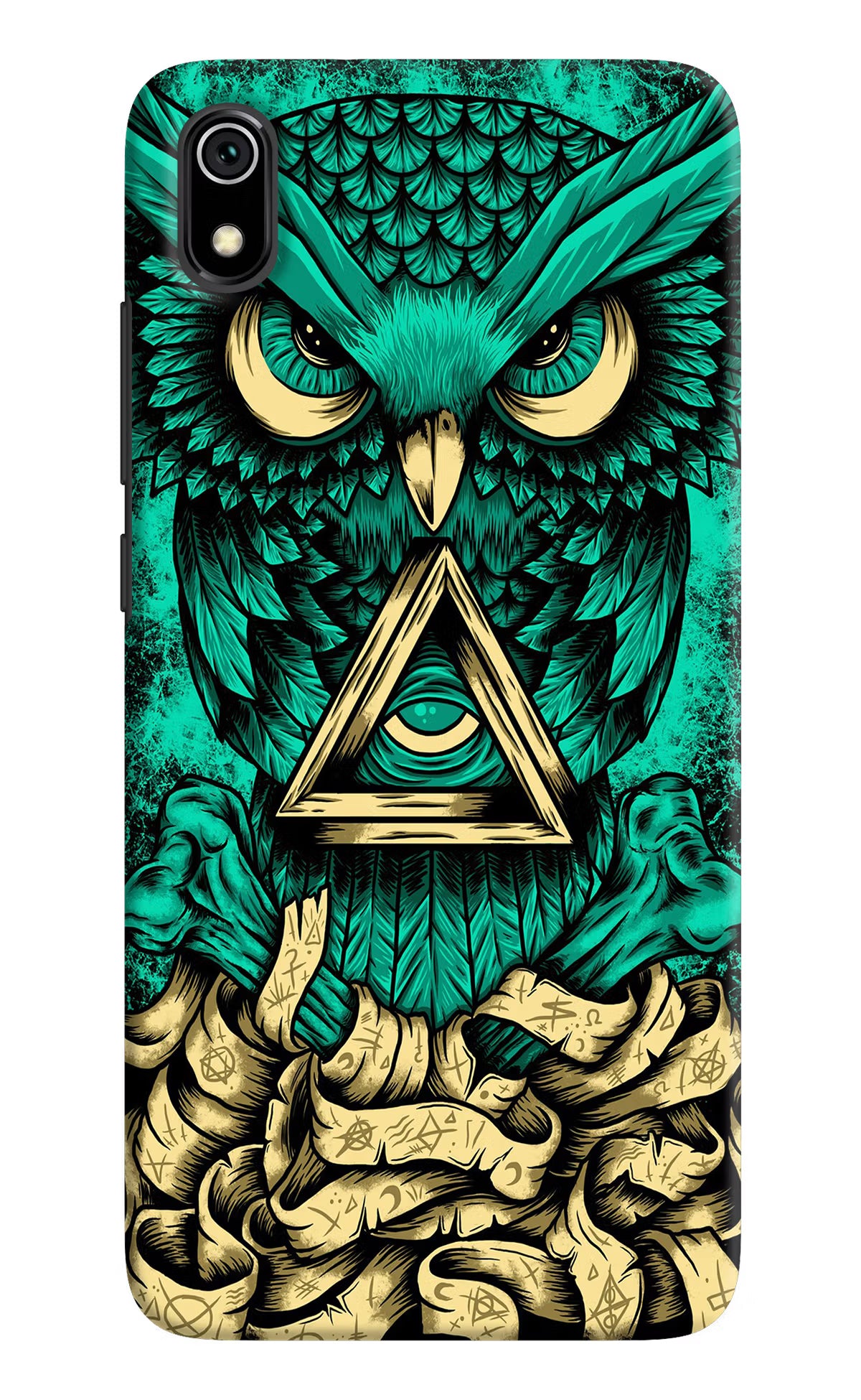Green Owl Redmi 7A Back Cover - Green Owl Redmi 7A Hard Case Back Cover by Casekaro Green Owl Redmi 7A Hard Case Back Cover by Casekaro