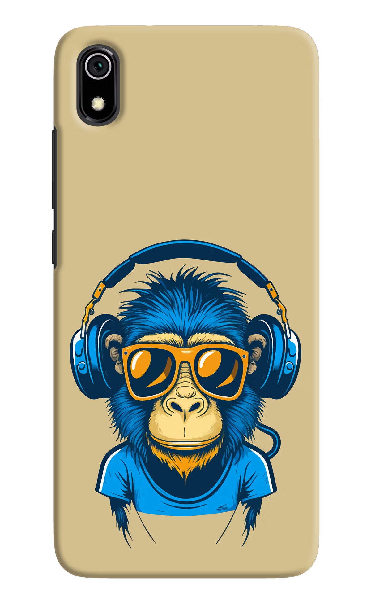 Monkey Headphone Redmi 7A Back Cover - Monkey Headphone Redmi 7A Hard Case Back Cover by Casekaro Monkey Headphone Redmi 7A Hard Case Back Cover by Casekaro