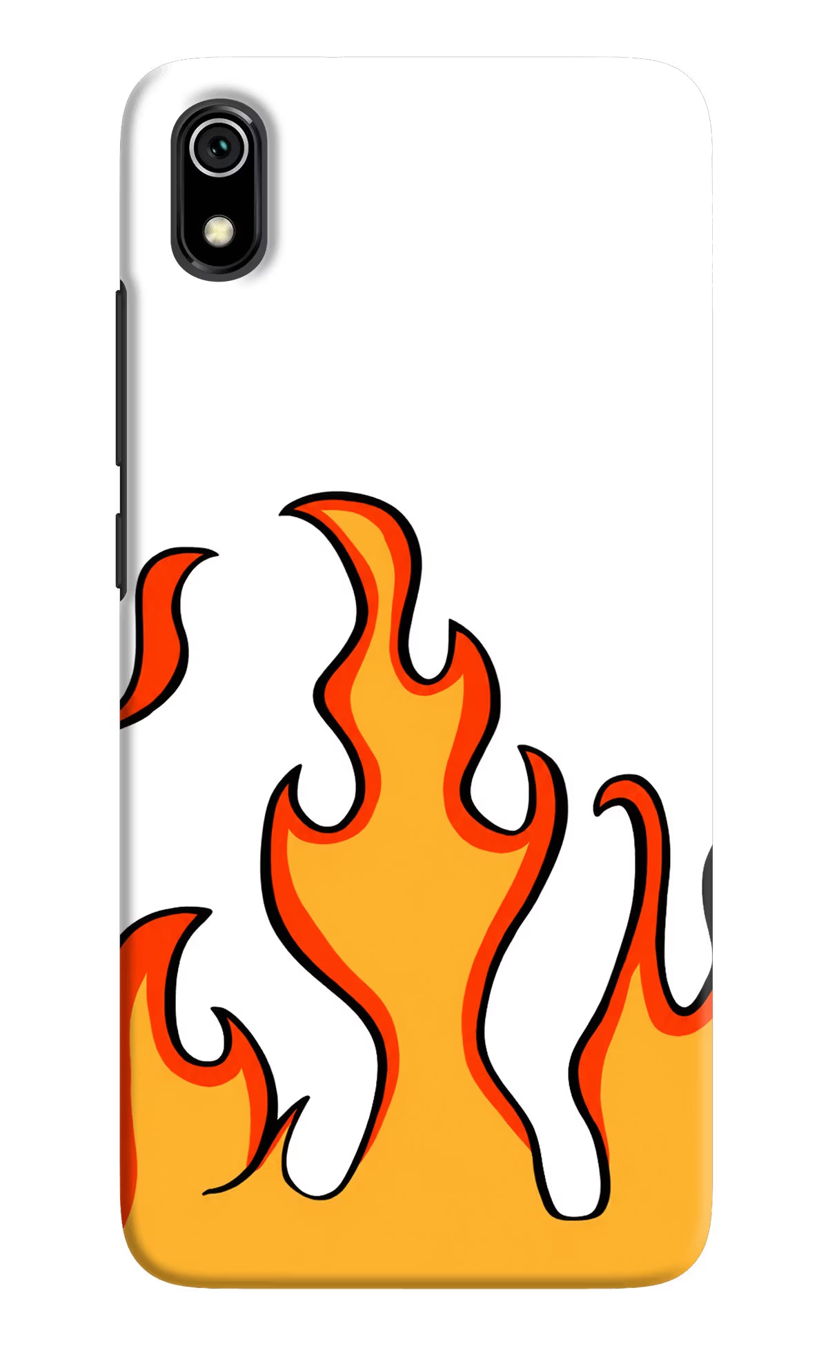 Fired Up – White Redmi 7A Back Cover - Fired Up – White Redmi 7A Hard Case Back Cover by Casekaro Fired Up – White Redmi 7A Hard Case Back Cover by Casekaro