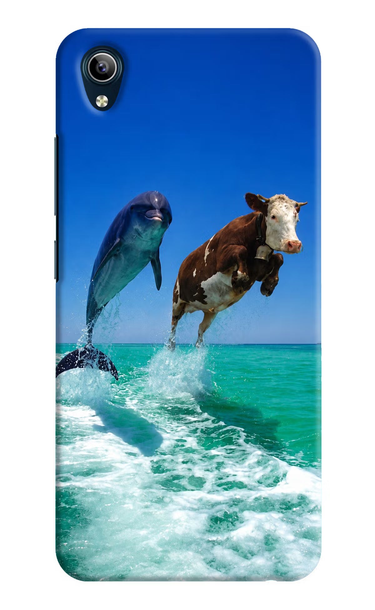 Dolphin vs Cow Vivo Y91i/Y1s Back Cover - Dolphin vs Cow Vivo Y91i/Y1s Back Cover Dolphin vs Cow Vivo Y91i/Y1s Back Cover