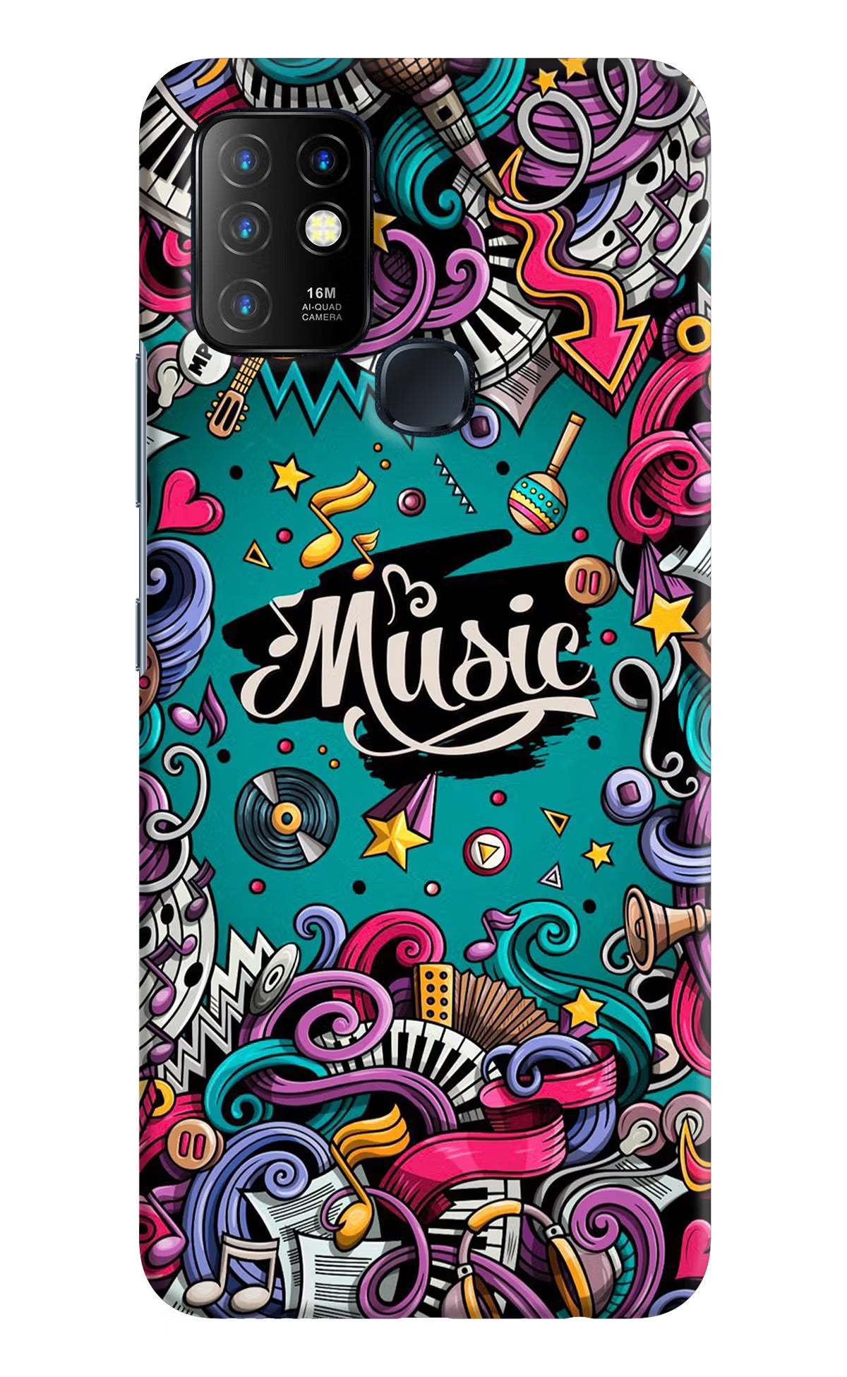 Music Graffiti Infinix Hot 10 Back Cover - Music Graffiti Infinix Hot 10 Hard Case Back Cover by Casekaro Music Graffiti Infinix Hot 10 Hard Case Back Cover by Casekaro