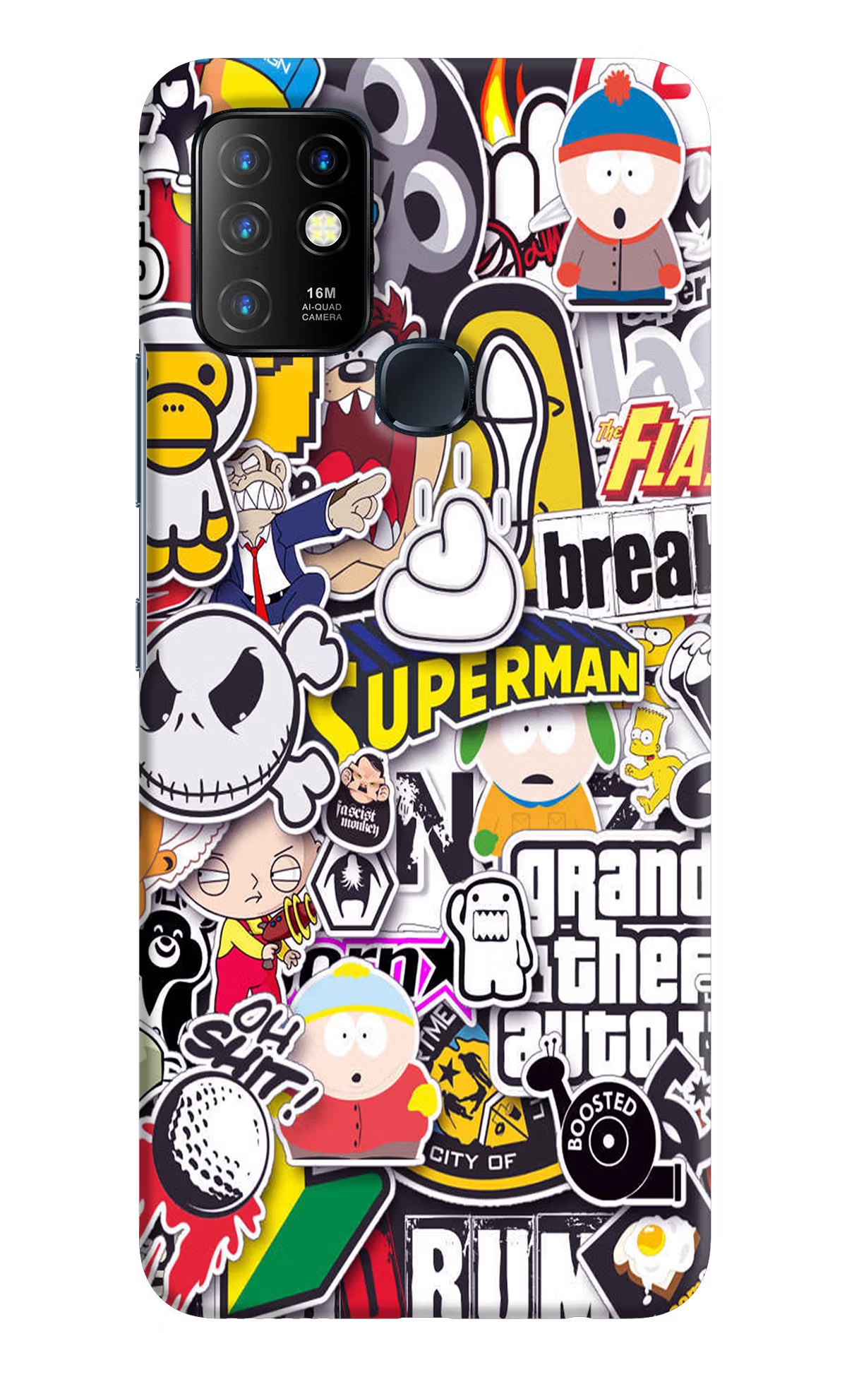 Sticker Bomb Infinix Hot 10 Back Cover - Sticker Bomb Infinix Hot 10 Hard Case Back Cover by Casekaro Sticker Bomb Infinix Hot 10 Hard Case Back Cover by Casekaro
