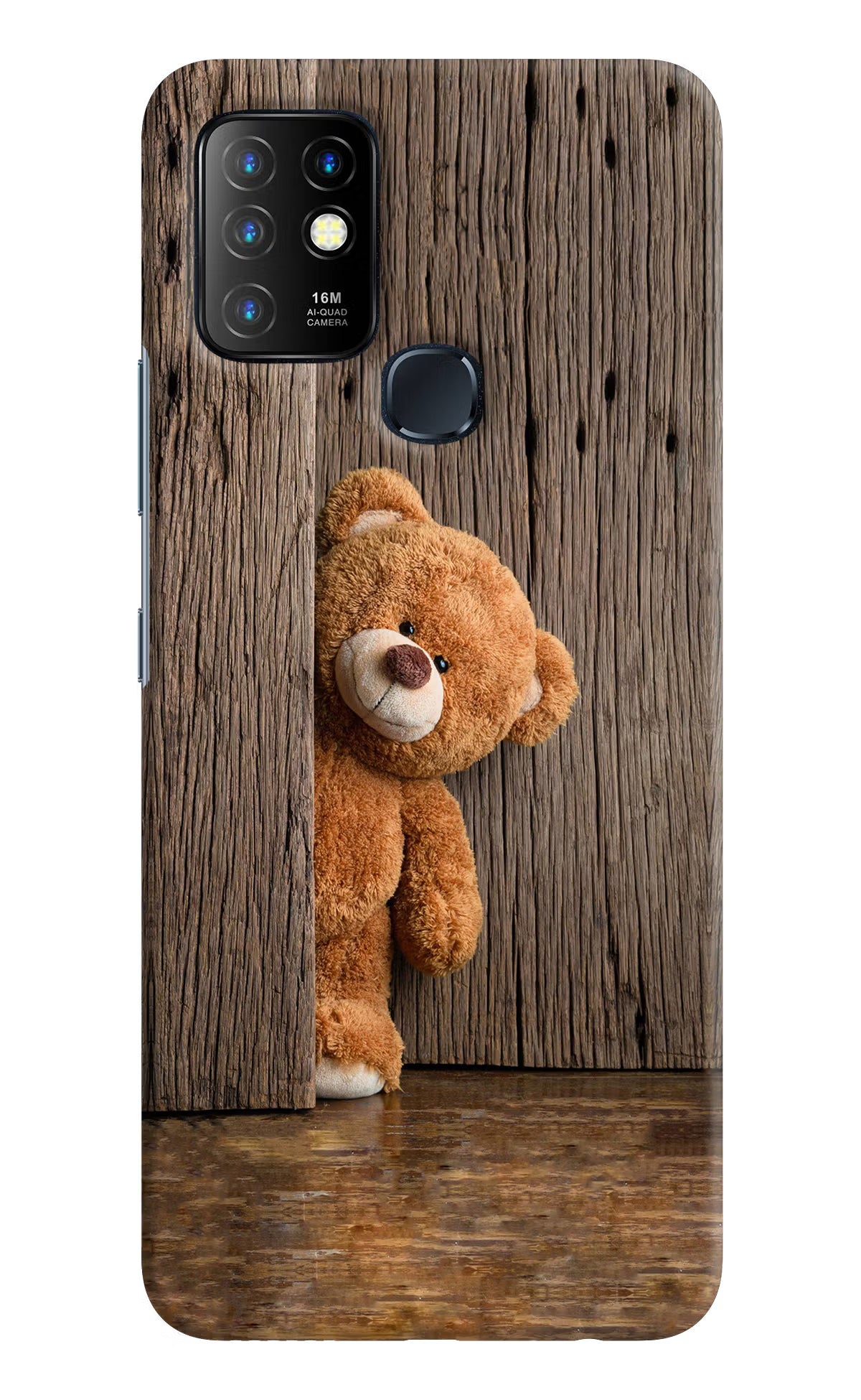 Teddy Wooden Infinix Hot 10 Back Cover - Teddy Wooden Infinix Hot 10 Hard Case Back Cover by Casekaro Teddy Wooden Infinix Hot 10 Hard Case Back Cover by Casekaro