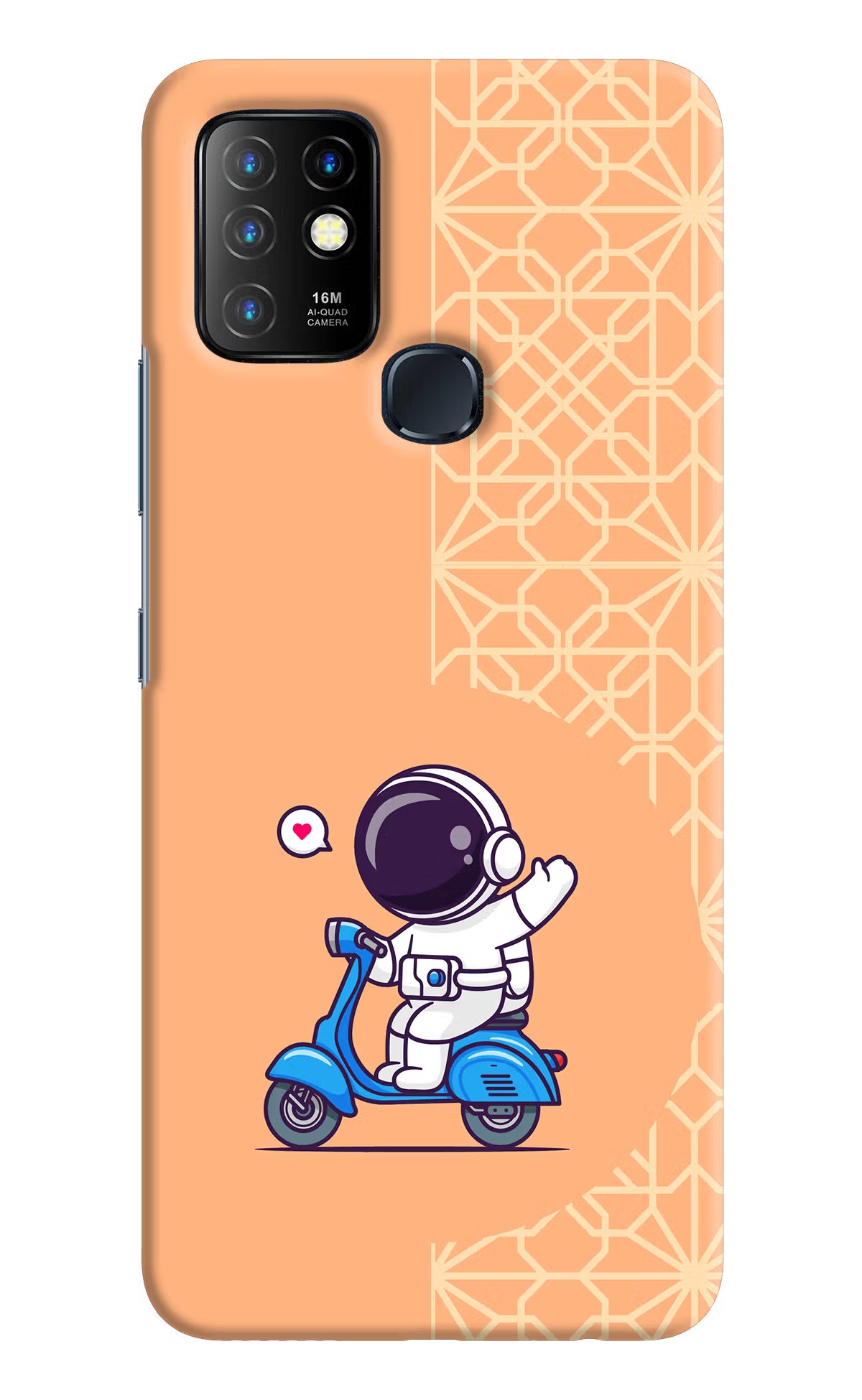 Cute Astronaut Riding Infinix Hot 10 Back Cover - Cute Astronaut Riding Infinix Hot 10 Hard Case Back Cover by Casekaro Cute Astronaut Riding Infinix Hot 10 Hard Case Back Cover by Casekaro