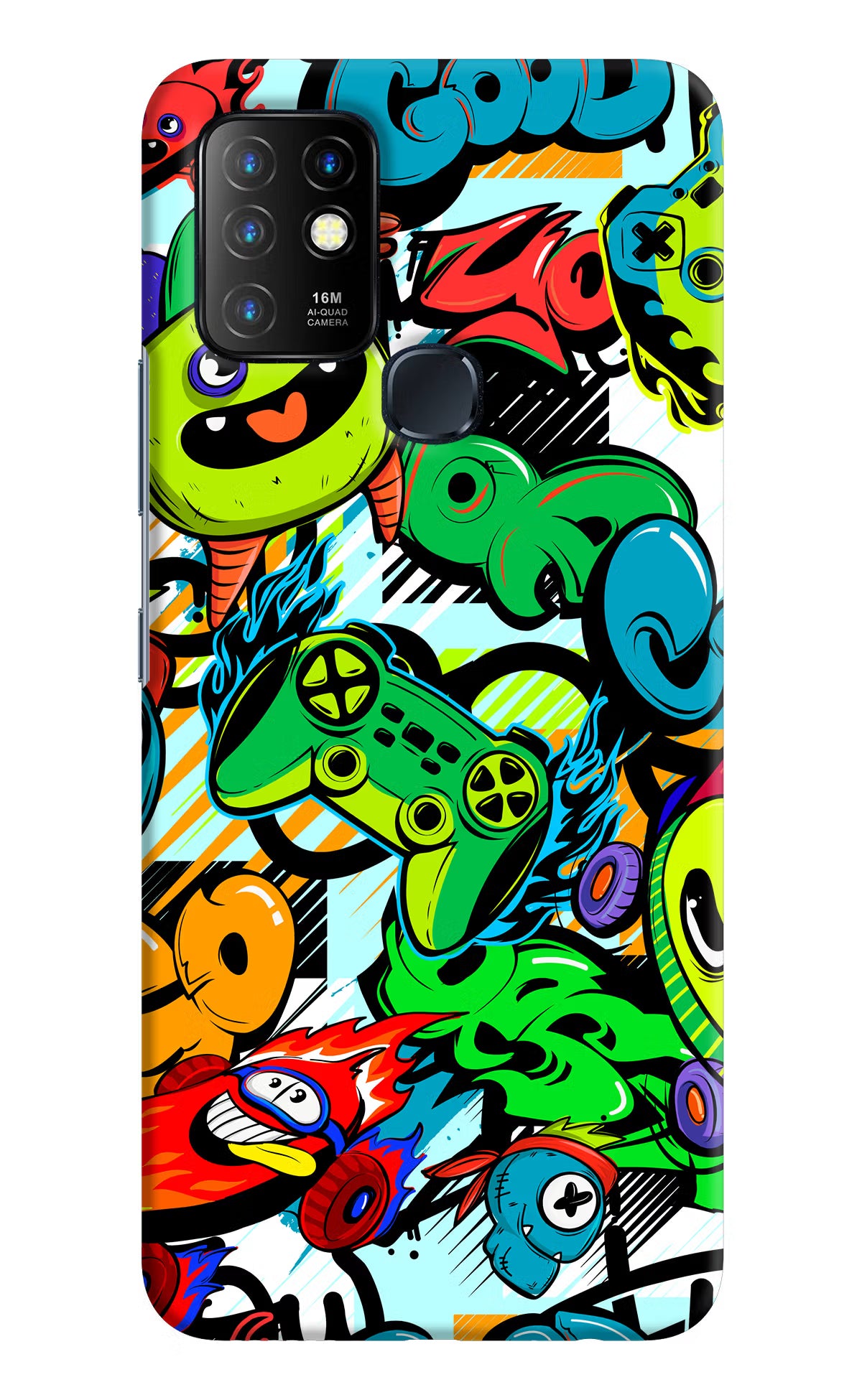 Game Doodle Infinix Hot 10 Back Cover - Game Doodle Infinix Hot 10 Hard Case Back Cover by Casekaro Game Doodle Infinix Hot 10 Hard Case Back Cover by Casekaro