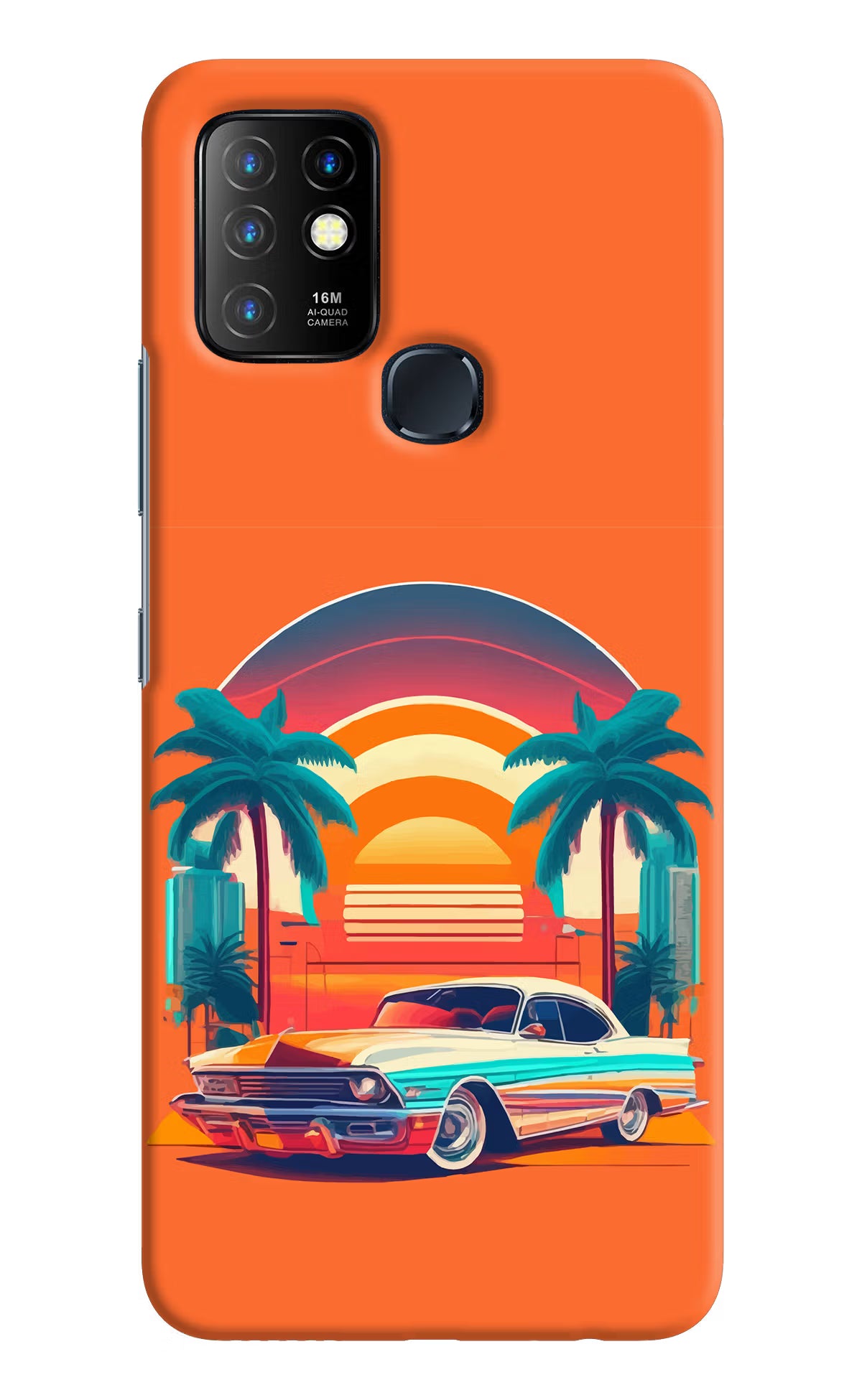 Palm Drive 80s Infinix Hot 10 Back Cover - Palm Drive 80s Infinix Hot 10 Hard Case Back Cover by Casekaro Palm Drive 80s Infinix Hot 10 Hard Case Back Cover by Casekaro