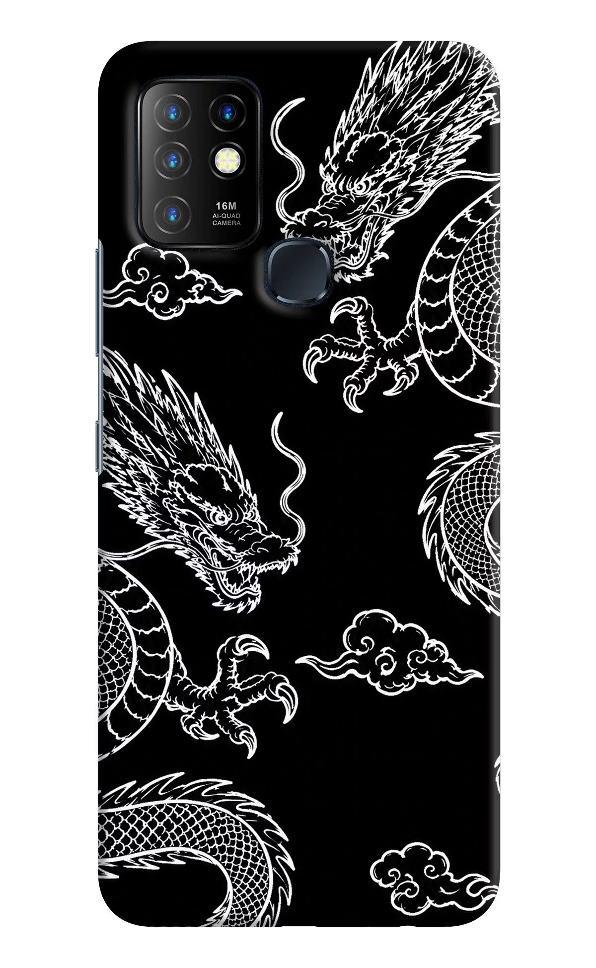 Twin Dragons Infinix Hot 10 Back Cover - Twin Dragons Infinix Hot 10 Hard Case Back Cover by Casekaro Twin Dragons Infinix Hot 10 Hard Case Back Cover by Casekaro