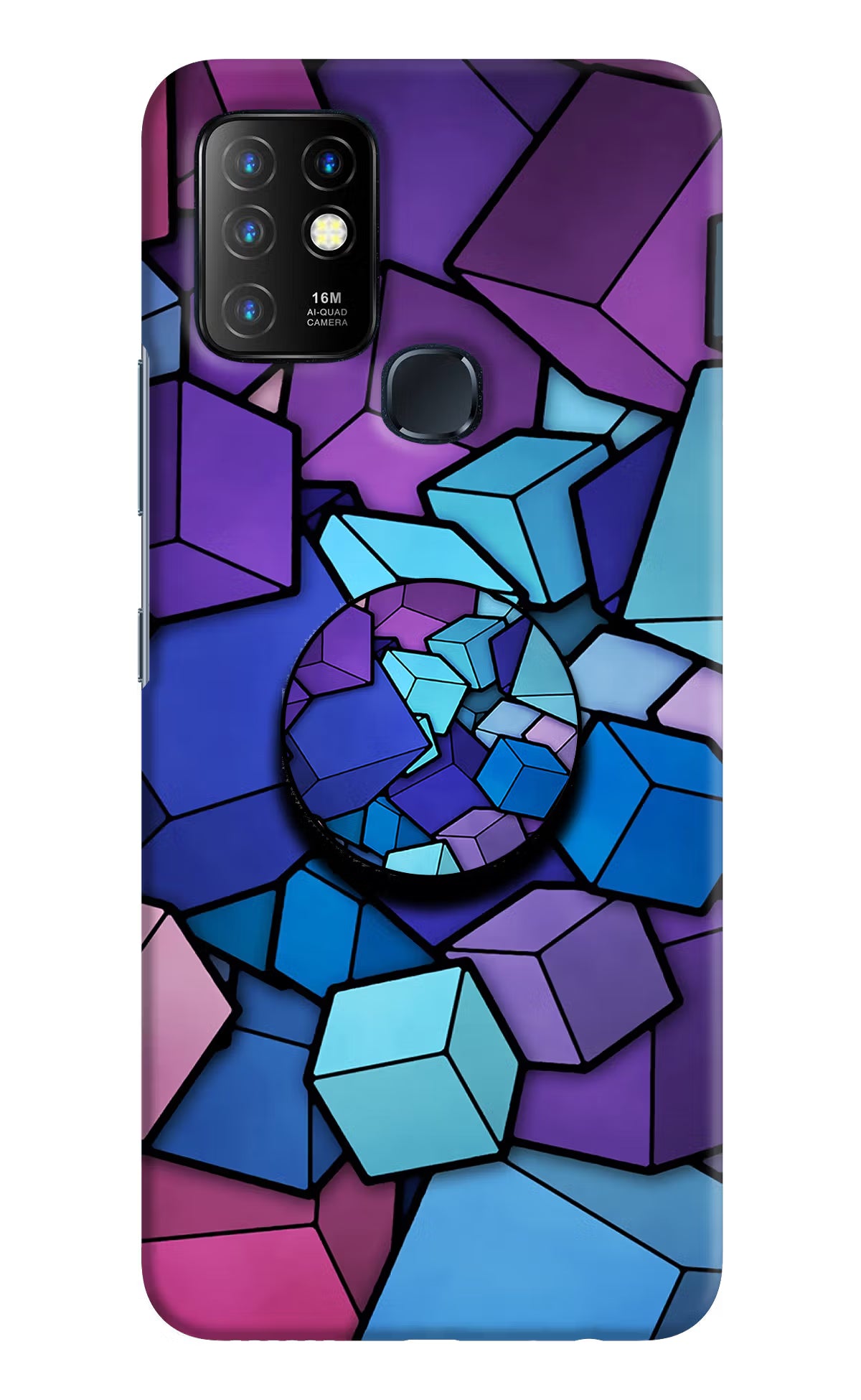 Cubic Abstract Infinix Hot 10 Pop Case - Cubic Abstract Infinix Hot 10 Pop Case by Casekaro Cubic Abstract Infinix Hot 10 Pop Case by Casekaro