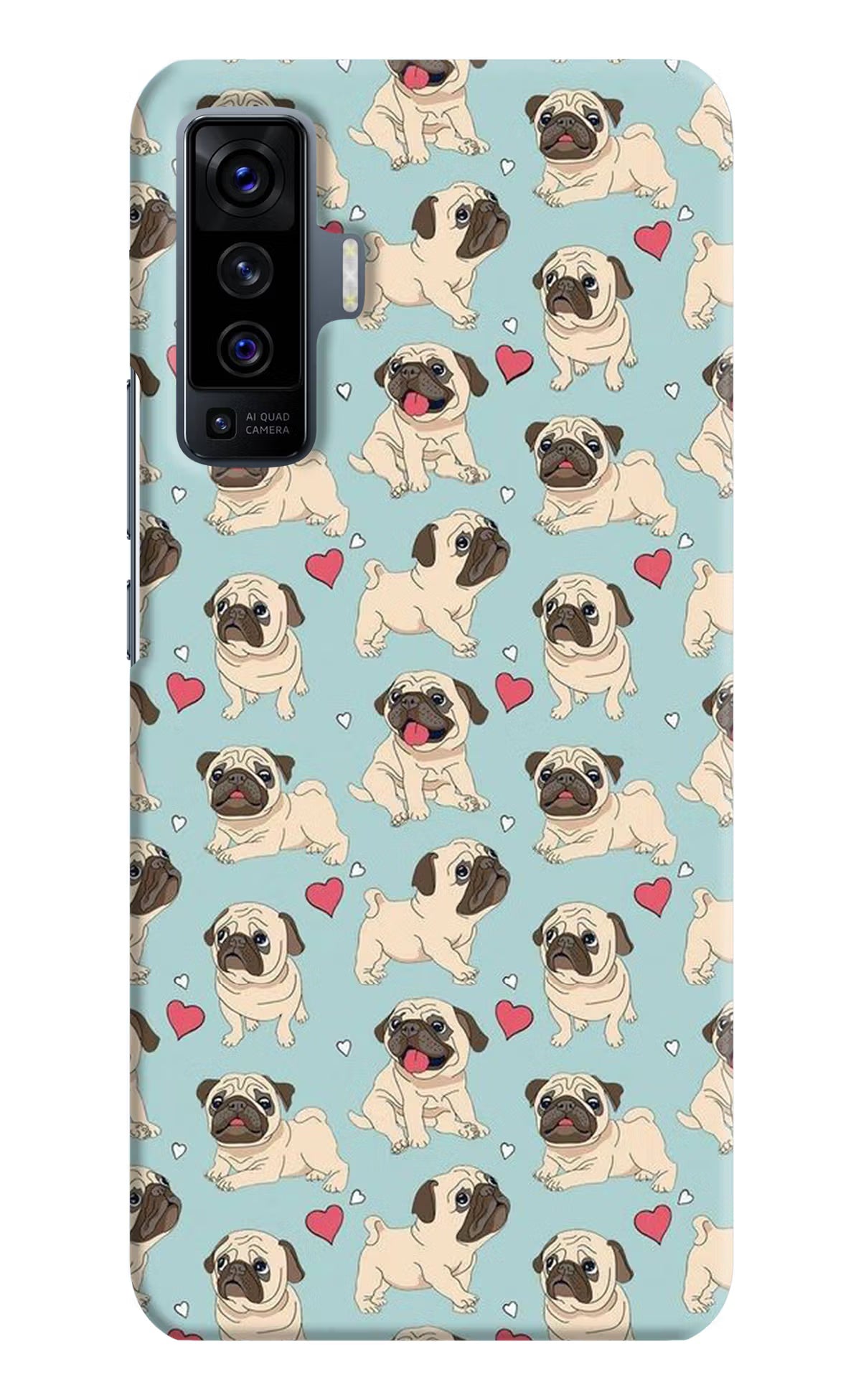 Pug Dog Vivo X50 Back Cover - Pug Dog Vivo X50 Hard Case Back Cover by Casekaro Pug Dog Vivo X50 Hard Case Back Cover by Casekaro