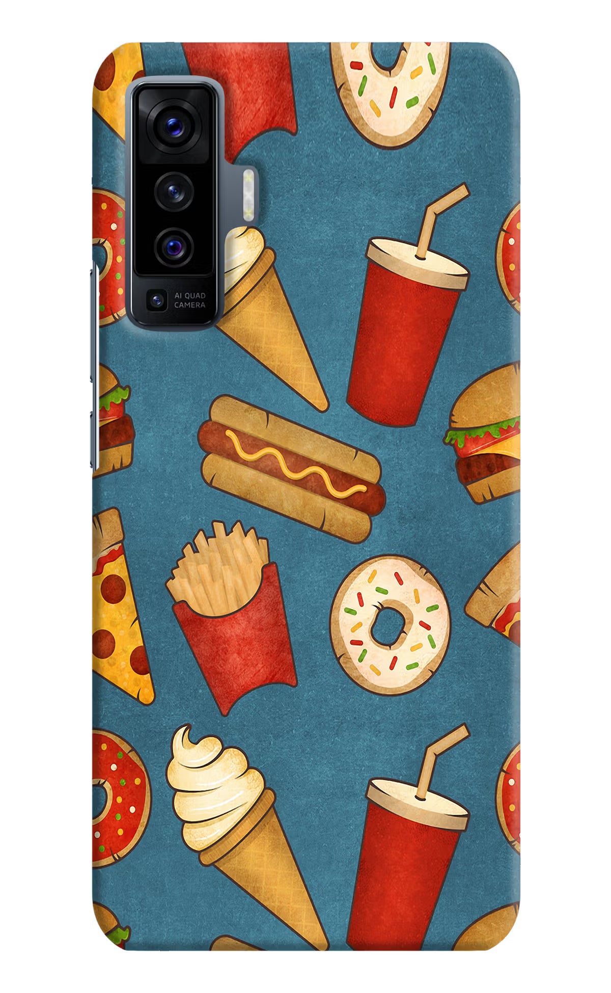 Foodie Vivo X50 Back Cover - Foodie Vivo X50 Hard Case Back Cover by Casekaro Foodie Vivo X50 Hard Case Back Cover by Casekaro