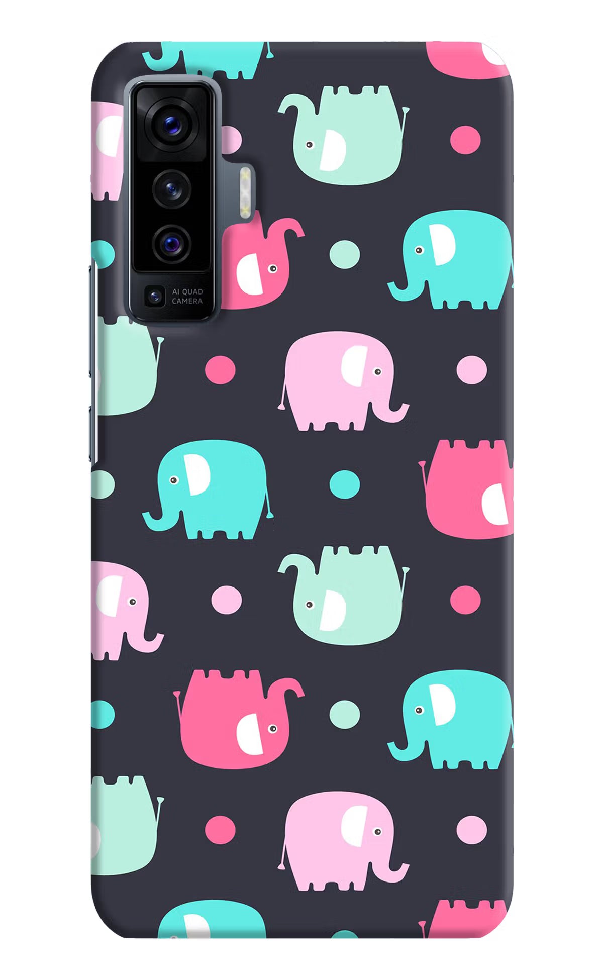 Elephants Vivo X50 Back Cover - Elephants Vivo X50 Hard Case Back Cover by Casekaro Elephants Vivo X50 Hard Case Back Cover by Casekaro