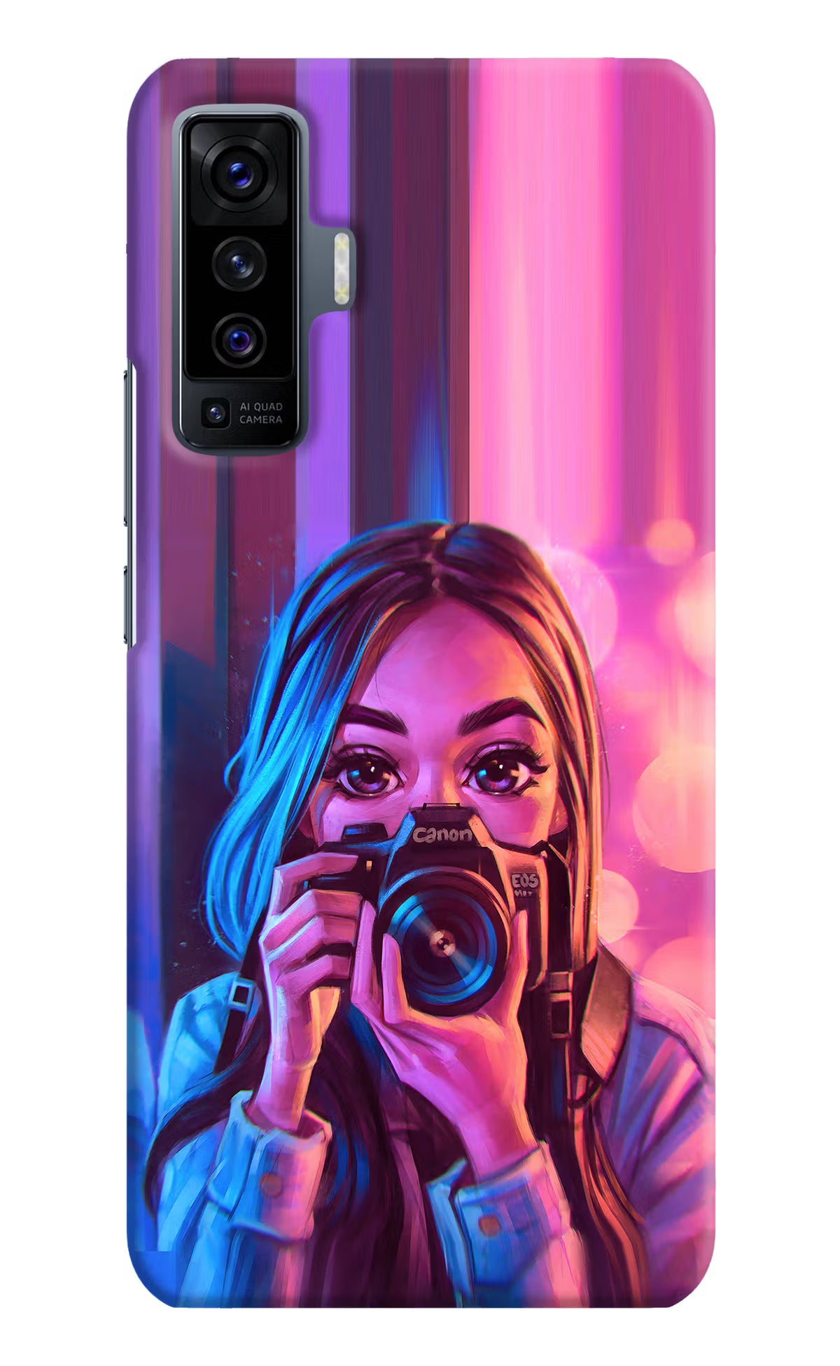Girl Photographer Vivo X50 Back Cover - Girl Photographer Vivo X50 Hard Case Back Cover by Casekaro Girl Photographer Vivo X50 Hard Case Back Cover by Casekaro