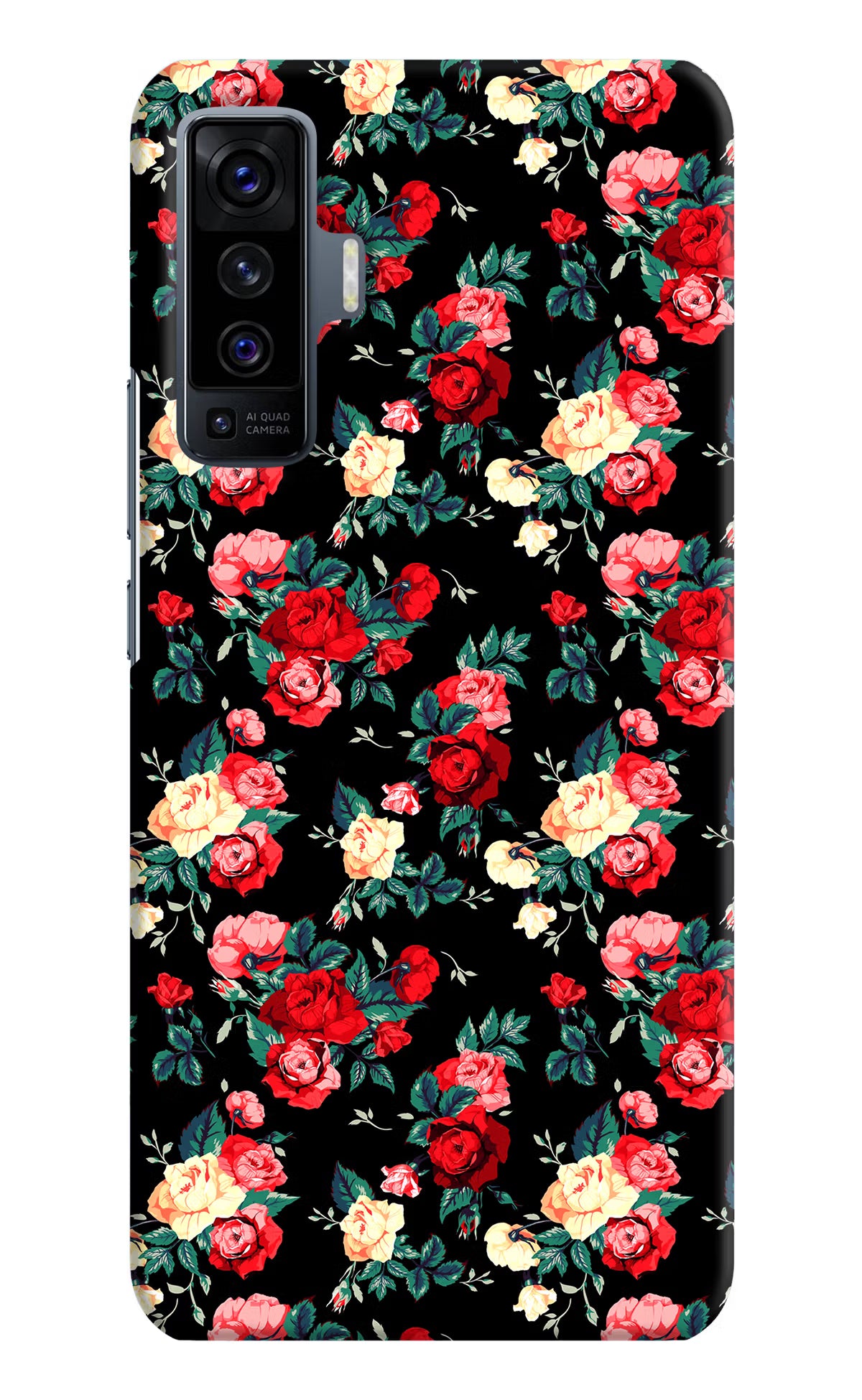 Rose Pattern Vivo X50 Back Cover - Rose Pattern Vivo X50 Hard Case Back Cover by Casekaro Rose Pattern Vivo X50 Hard Case Back Cover by Casekaro