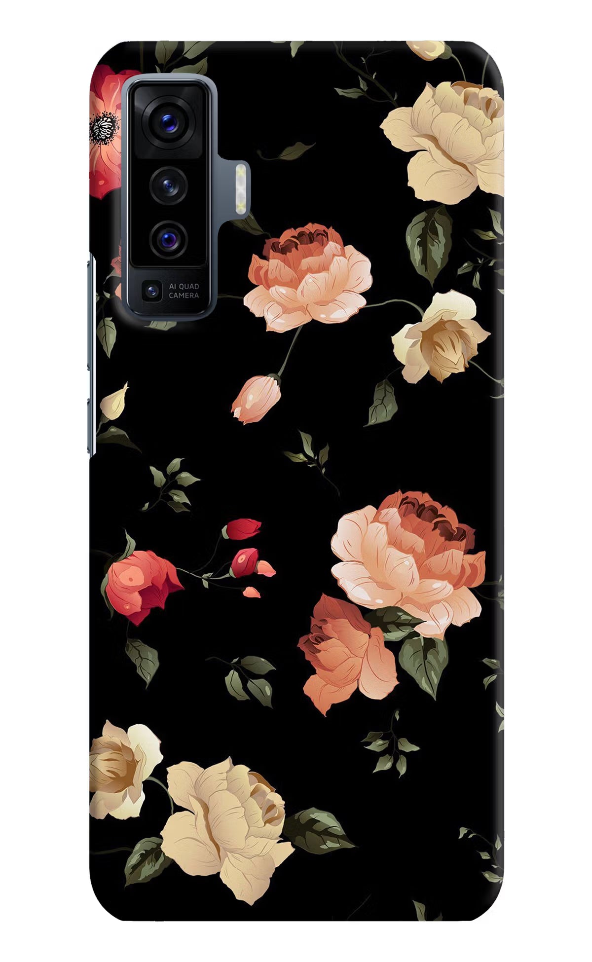 Flowers Vivo X50 Back Cover - Flowers Vivo X50 Hard Case Back Cover by Casekaro Flowers Vivo X50 Hard Case Back Cover by Casekaro