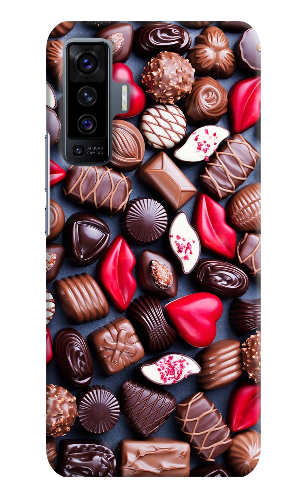 Chocolates Vivo X50 Back Cover - Chocolates Vivo X50 Hard Case Back Cover by Casekaro Chocolates Vivo X50 Hard Case Back Cover by Casekaro