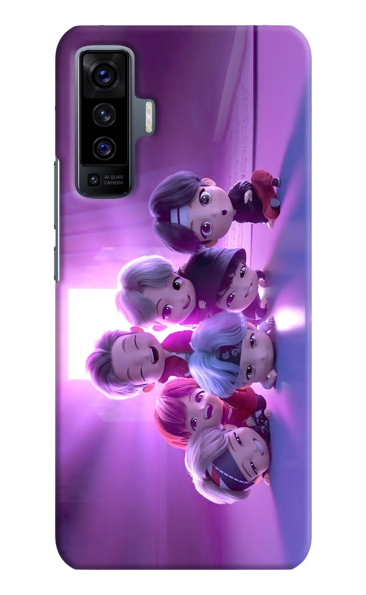 BTS Chibi Vivo X50 Back Cover - BTS Chibi Vivo X50 Hard Case Back Cover by Casekaro BTS Chibi Vivo X50 Hard Case Back Cover by Casekaro