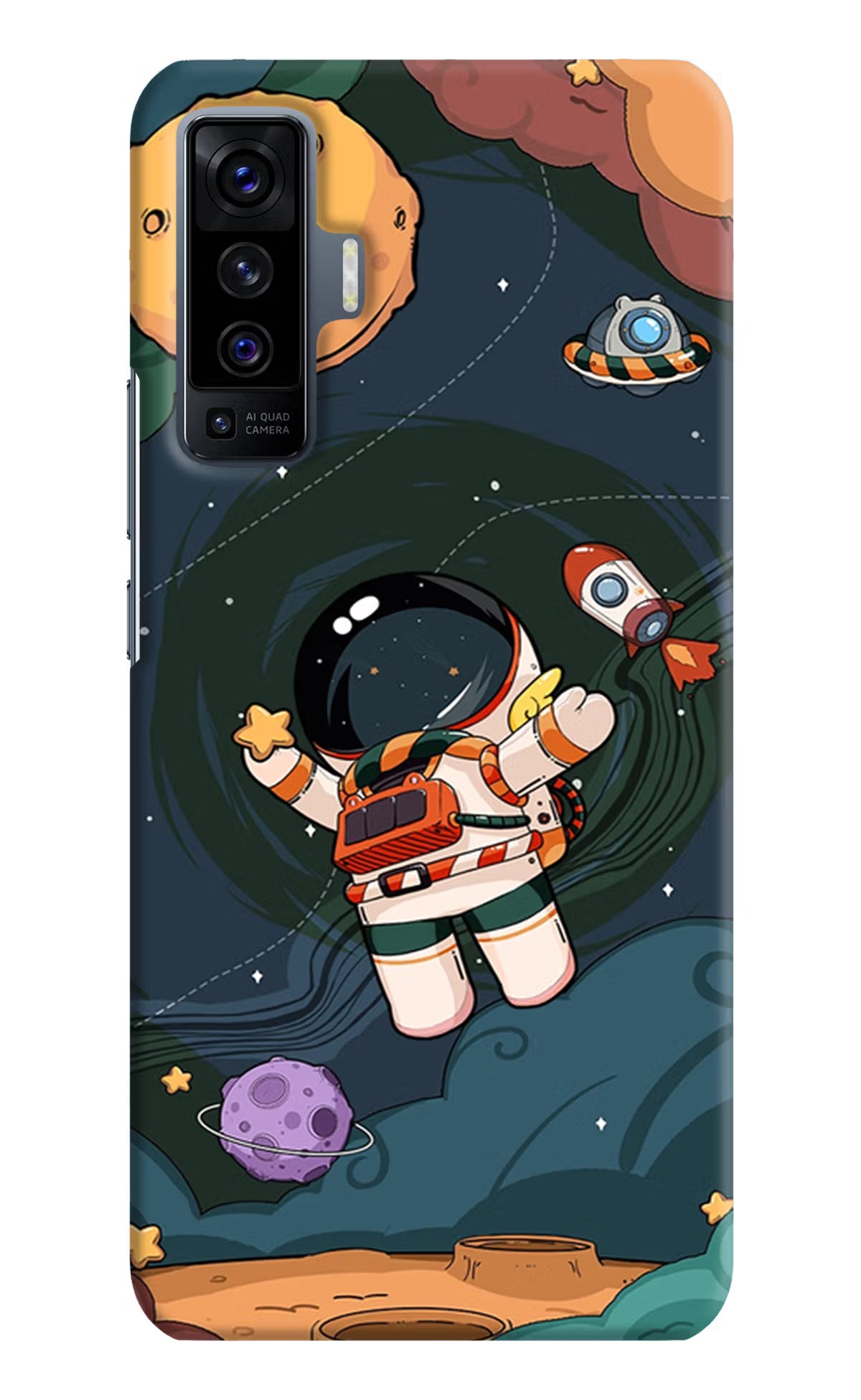 Cartoon Astronaut Vivo X50 Back Cover - Cartoon Astronaut Vivo X50 Hard Case Back Cover by Casekaro Cartoon Astronaut Vivo X50 Hard Case Back Cover by Casekaro