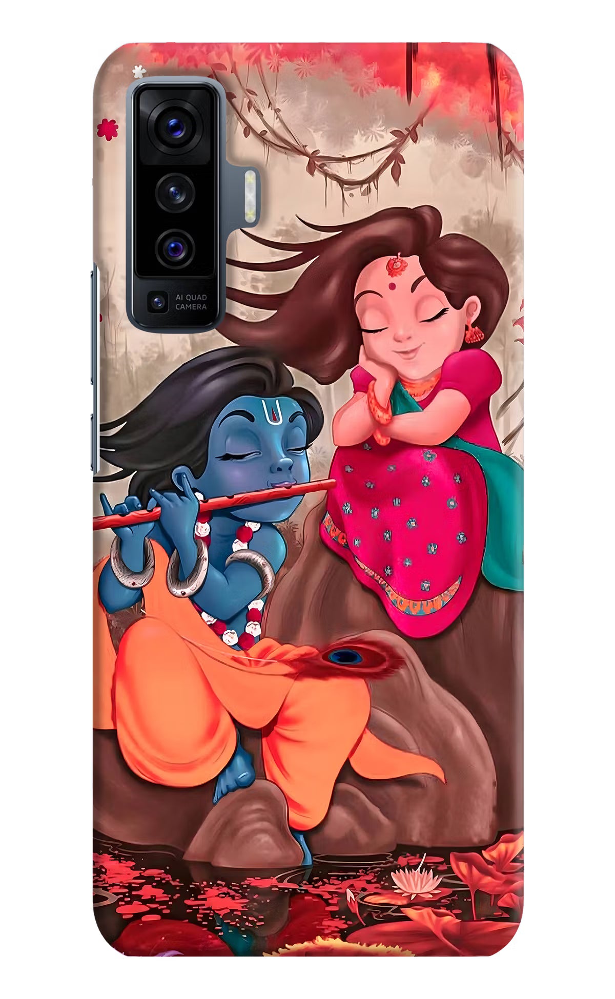 Radhe Krishna Vivo X50 Back Cover - Radhe Krishna Vivo X50 Hard Case Back Cover by Casekaro Radhe Krishna Vivo X50 Hard Case Back Cover by Casekaro