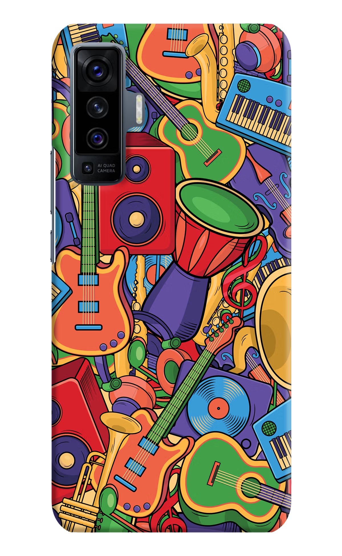 Music Instrument Doodle Vivo X50 Back Cover - Music Instrument Doodle Vivo X50 Hard Case Back Cover by Casekaro Music Instrument Doodle Vivo X50 Hard Case Back Cover by Casekaro