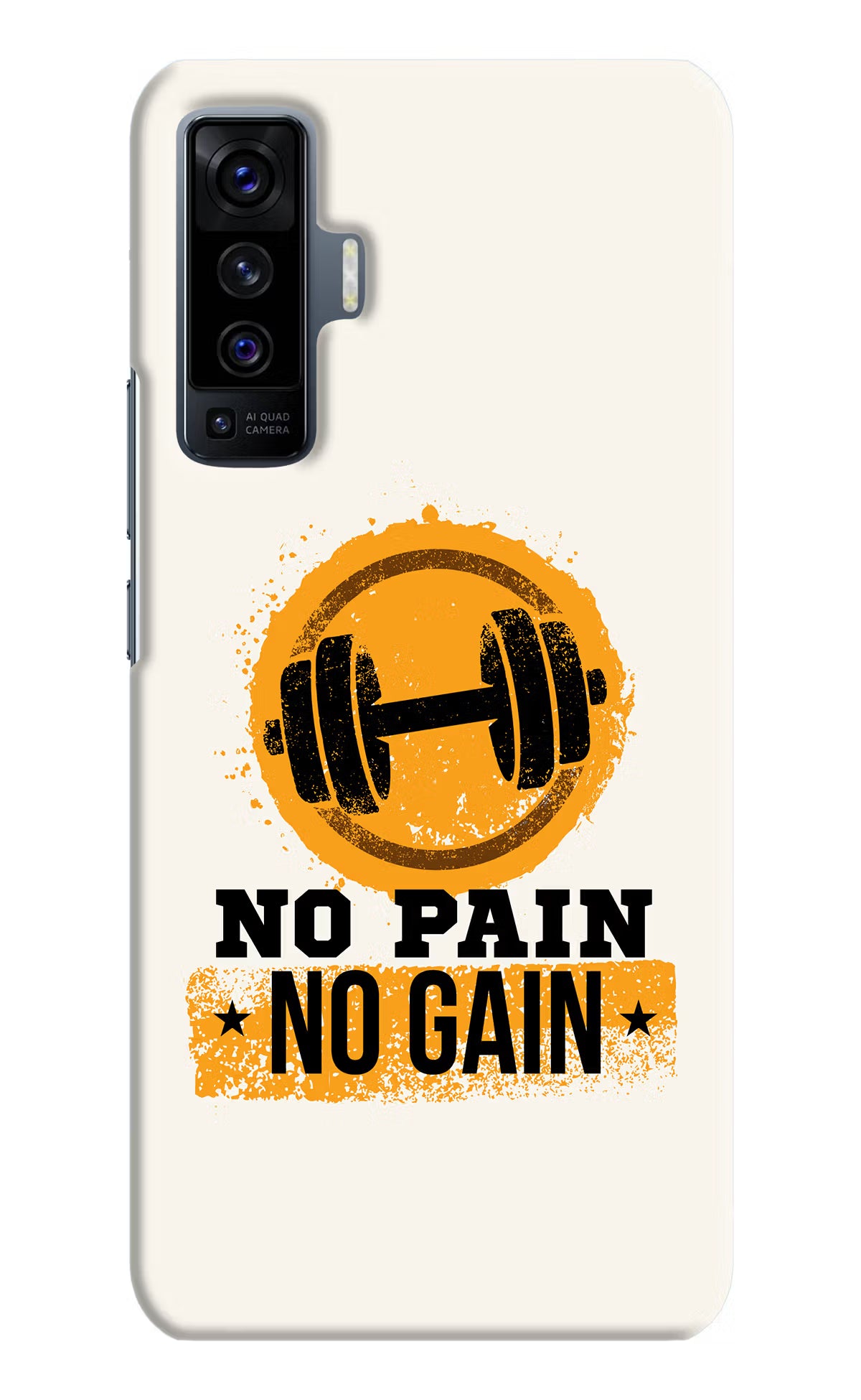 No Pain No Gain Vivo X50 Back Cover - No Pain No Gain Vivo X50 Hard Case Back Cover by Casekaro No Pain No Gain Vivo X50 Hard Case Back Cover by Casekaro