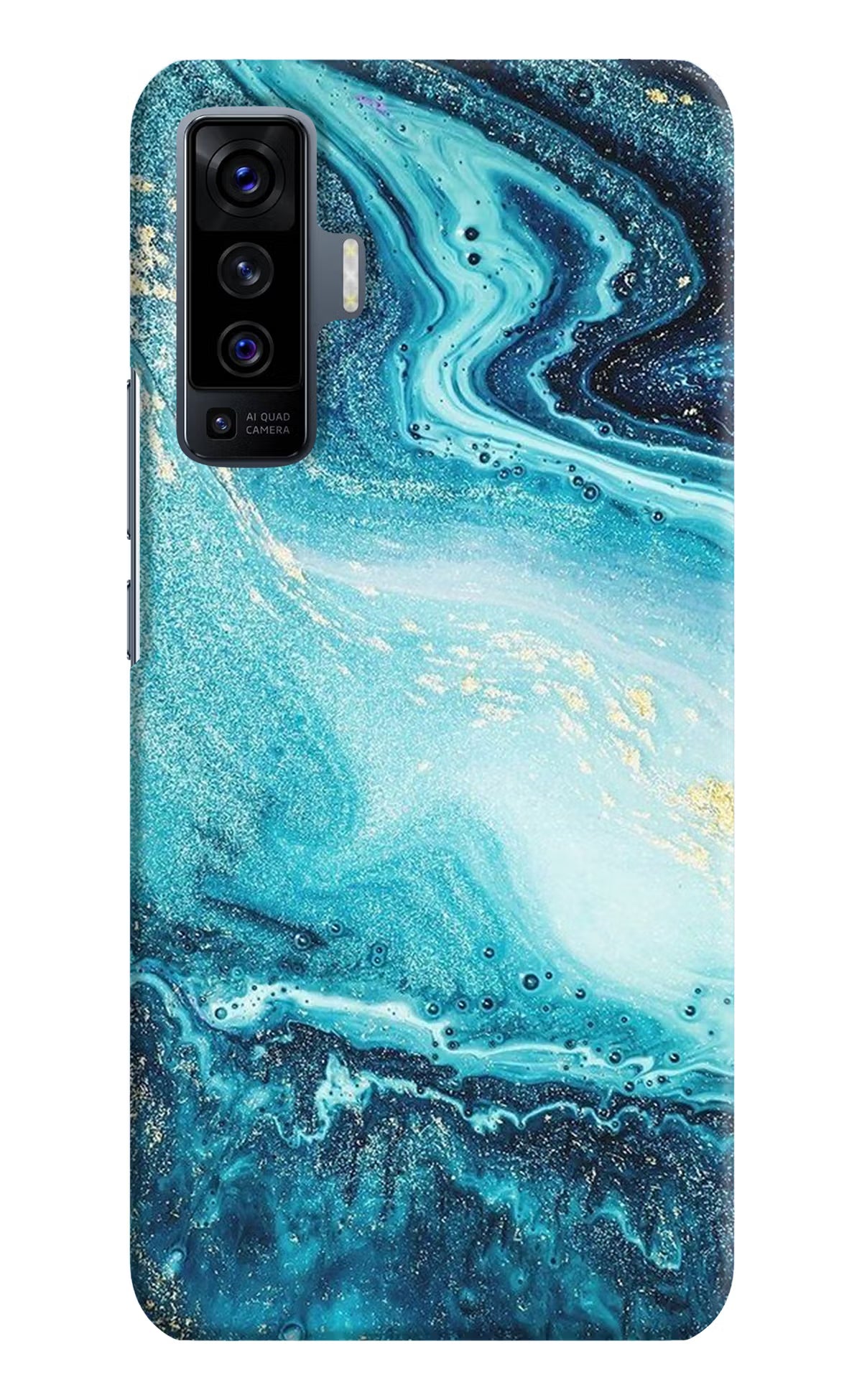 Blue Glitter Marble Vivo X50 Back Cover - Blue Glitter Marble Vivo X50 Hard Case Back Cover by Casekaro Blue Glitter Marble Vivo X50 Hard Case Back Cover by Casekaro