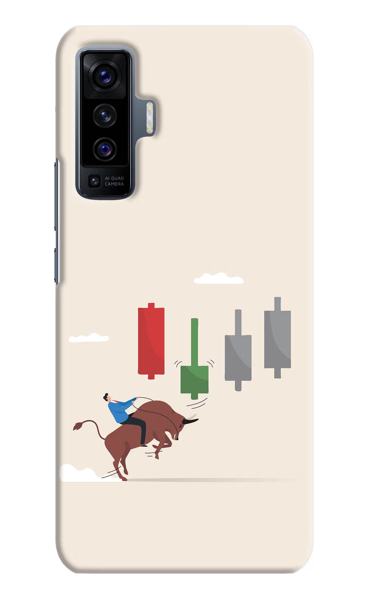 Bull Trading Momentum Vivo X50 Back Cover - Bull Trading Momentum Vivo X50 Hard Case Back Cover by Casekaro Bull Trading Momentum Vivo X50 Hard Case Back Cover by Casekaro