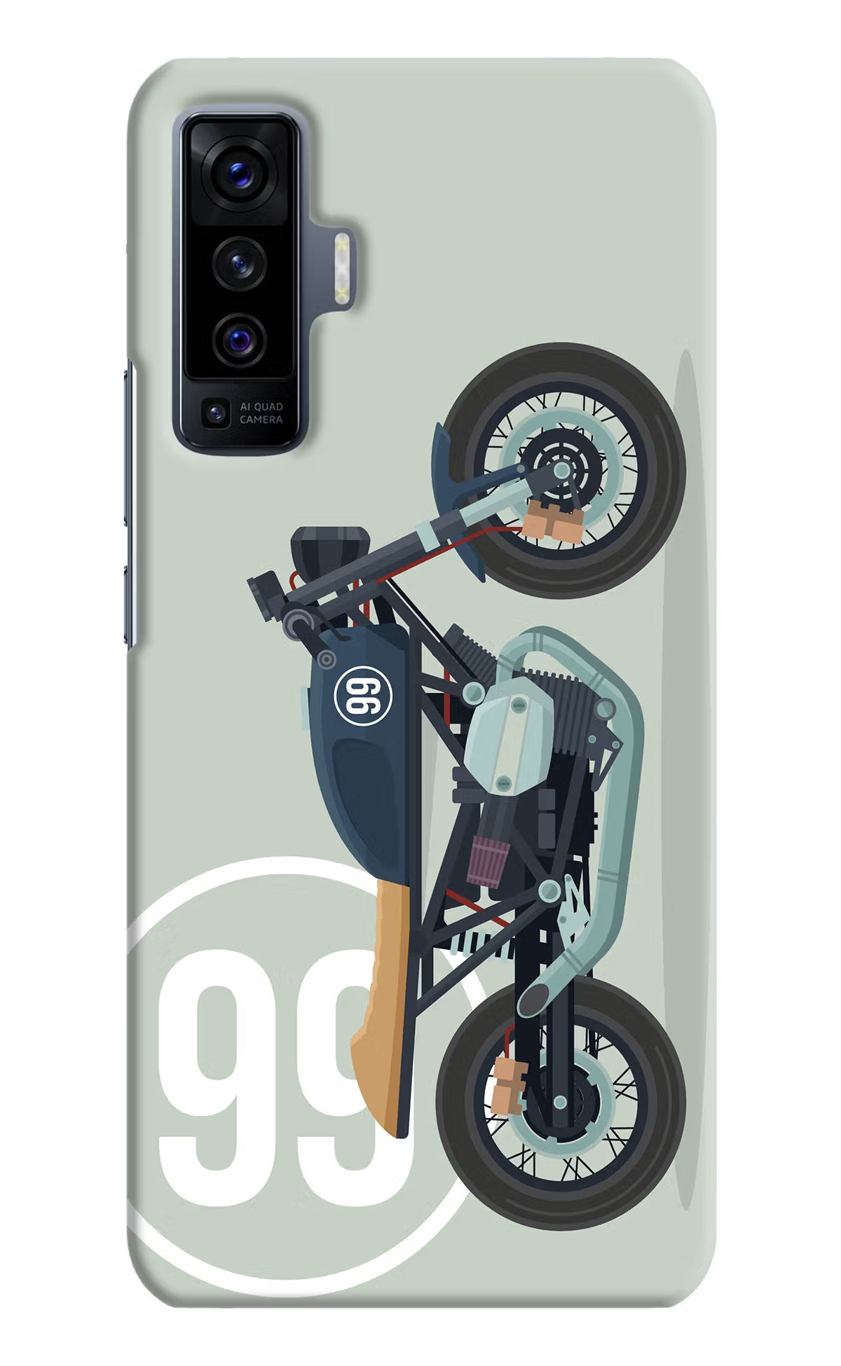 Classic Cafe Racer 99 Vivo X50 Back Cover - Classic Cafe Racer 99 Vivo X50 Hard Case Back Cover by Casekaro Classic Cafe Racer 99 Vivo X50 Hard Case Back Cover by Casekaro
