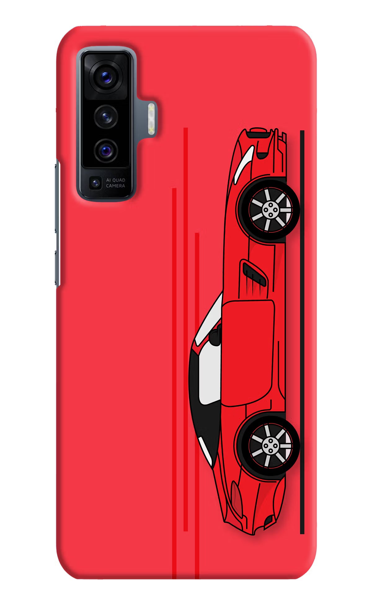 Red Velocity Vivo X50 Back Cover - Red Velocity Vivo X50 Hard Case Back Cover by Casekaro Red Velocity Vivo X50 Hard Case Back Cover by Casekaro