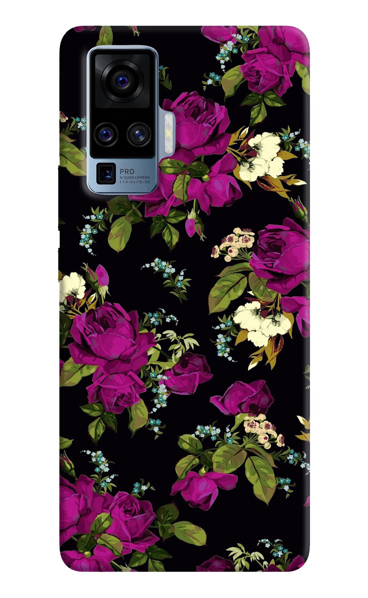 Flowers Vivo X50 Pro Back Cover - Flowers Vivo X50 Pro Hard Case Back Cover by Casekaro Flowers Vivo X50 Pro Hard Case Back Cover by Casekaro