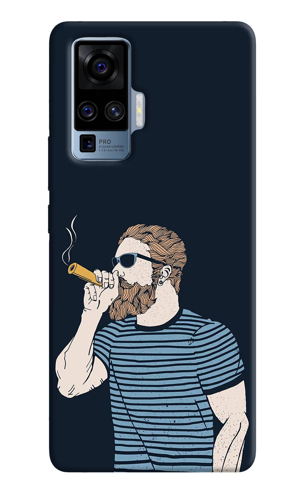 Smoking Vivo X50 Pro Back Cover - Smoking Vivo X50 Pro Hard Case Back Cover by Casekaro Smoking Vivo X50 Pro Hard Case Back Cover by Casekaro