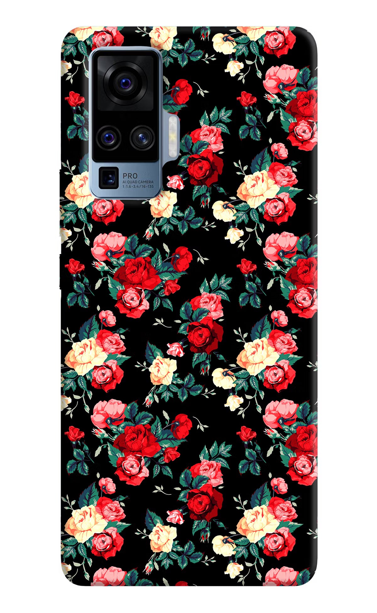 Rose Pattern Vivo X50 Pro Back Cover - Rose Pattern Vivo X50 Pro Hard Case Back Cover by Casekaro Rose Pattern Vivo X50 Pro Hard Case Back Cover by Casekaro