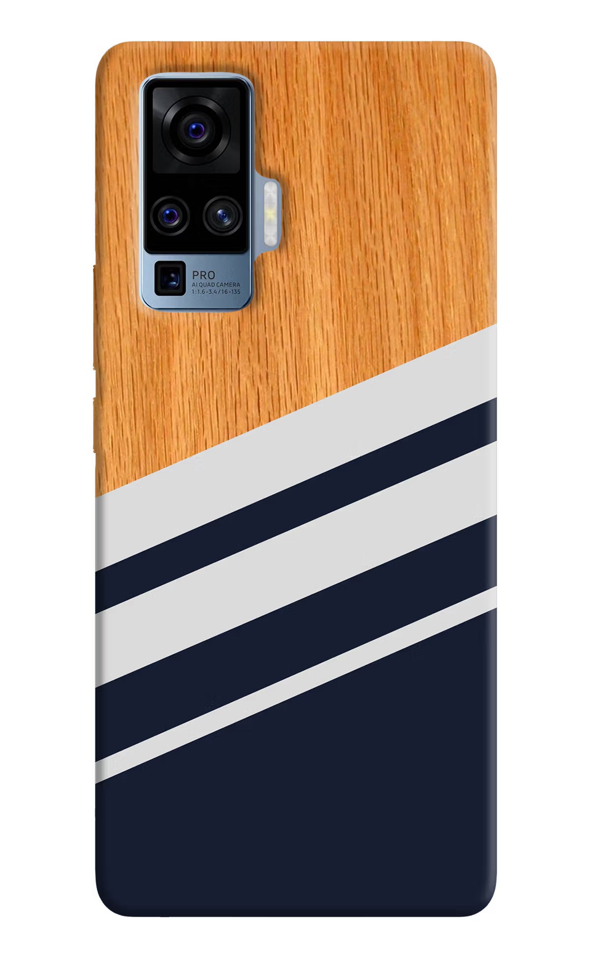 Blue and white wooden Vivo X50 Pro Back Cover - Blue and white wooden Vivo X50 Pro Hard Case Back Cover by Casekaro Blue and white wooden Vivo X50 Pro Hard Case Back Cover by Casekaro